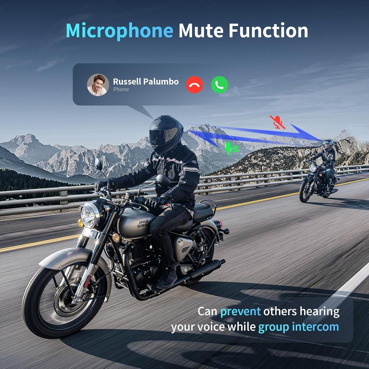 Fodsports M1-S plus Motorcycle Bluetooth Headset with Music Sharing, Microphone Mute, FM, Powerful 900Mah Battery, Helmet Intercom up to 8 Riders with Noise Cancellation, Wonderful Sound, Blue, 1 Pack