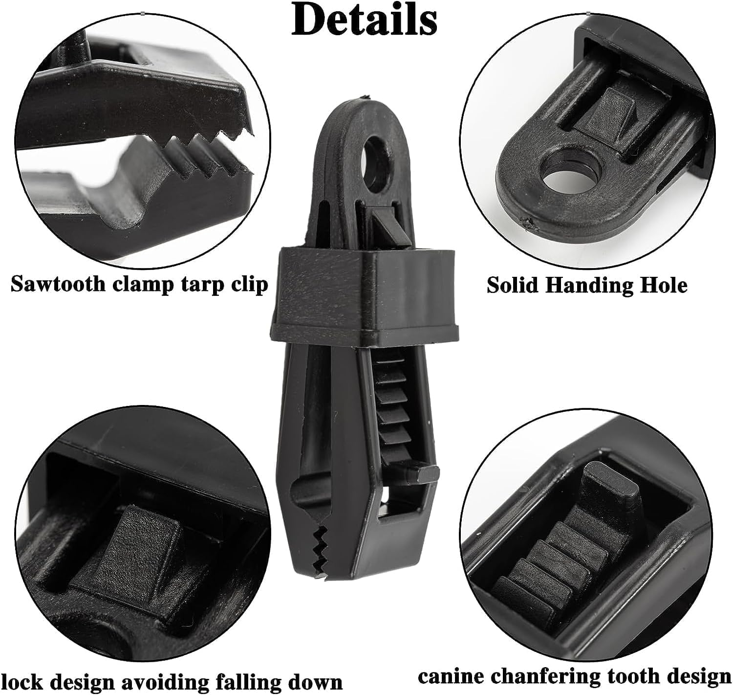 Adjustable Heavy Duty Lock Grip, 20Pcs Tarp Clips Awning Clamp Clips Jaw Snaps Lock Grip Clamps image number 6
