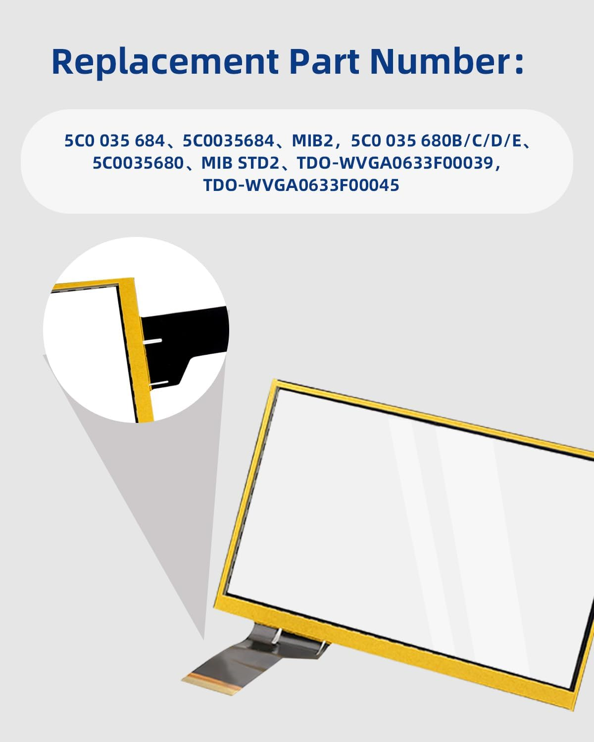 6.5" Touch Screen Digitizer Multimedia Navigation Fit for VW Magotan B7 Scirocco Golf 6R Polo Tiguan CC GLI GTI Jetta Passat, Fit for Skoda Octavia Yeti, Replaced MIB200 5C0035684 5C0035680 MIB STD2 image number 2