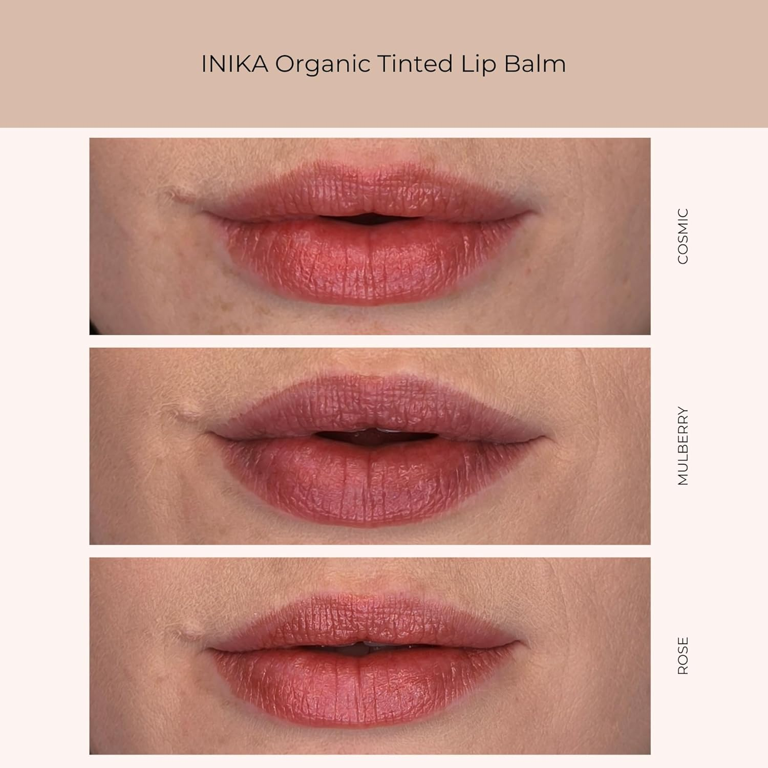 INIKA Organic Vegan Tinted Lip Balm I Long Lasting Lip Tint Stain with Shea Butter, Vitamin E & Coconut Oil, Hydrates and Restores Dry Lips, Cruelty-Free, Sustainable Packaging, Mulberry 3.5 G (Mulberry) - Mulberry image number 6