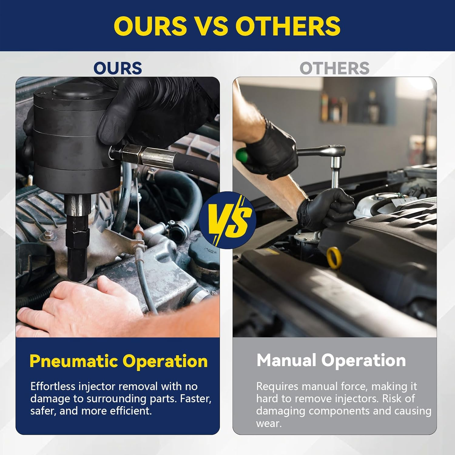 Diesel Mechanic Tools Pneumatic Puller Set for Injector Diesel Tools Pneumatic Injector Puller with Adapters, Pneumatic Diesel Injector Extractor Tool Diesel Injector Puller Set for Diesel Engines