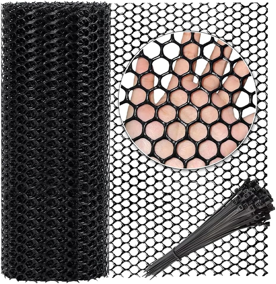 Multi-Purpose Plastic Mesh Fencing, Garden Barrier Netting, DIY Fence Material, Durable & Flexible for Fencing & Protection (Black) image number 5
