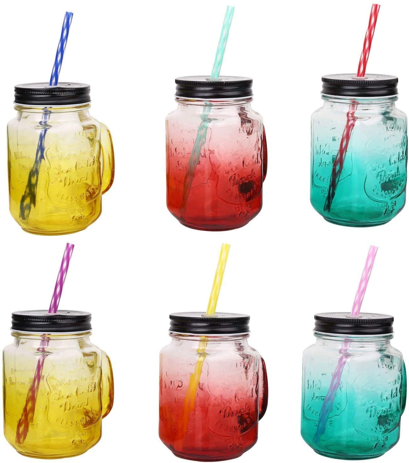 32 Pieces Reusable Plastic Straws Fit for Mason Jars, Tumblers, BPA-FREE, 9" Rainbow Colored Unbreakable Drinking Straws with 2 Cleaning Brushes and Straw Carrying Case- Eco-Friendly image number 3