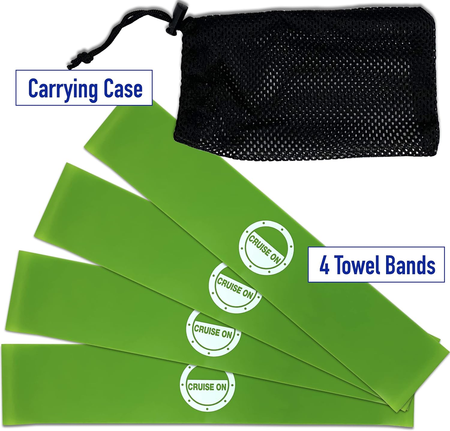 Towel Bands (4 Pack) - the Better Towel Chair Clips Option for Beach, Pool & Cruise Chairs in 2023, 2024 & 2025 - Blue  Teal image number 5