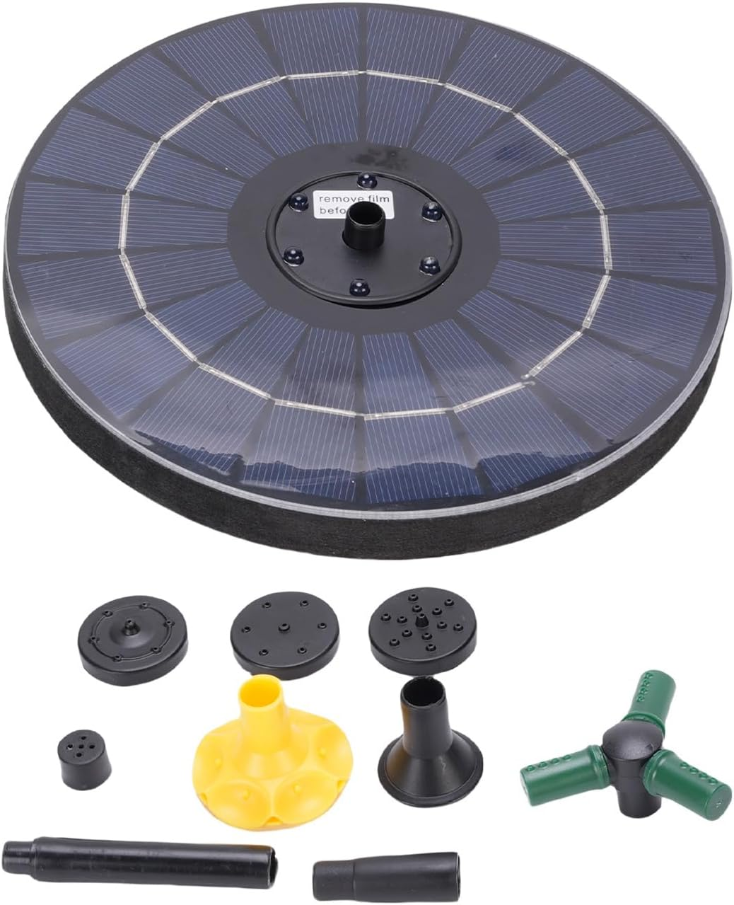 Bird Bath Fountains Solar Power Color LED Lights 6 Nozzles 3 Rods Garden Pond Pool (Black) image number 6