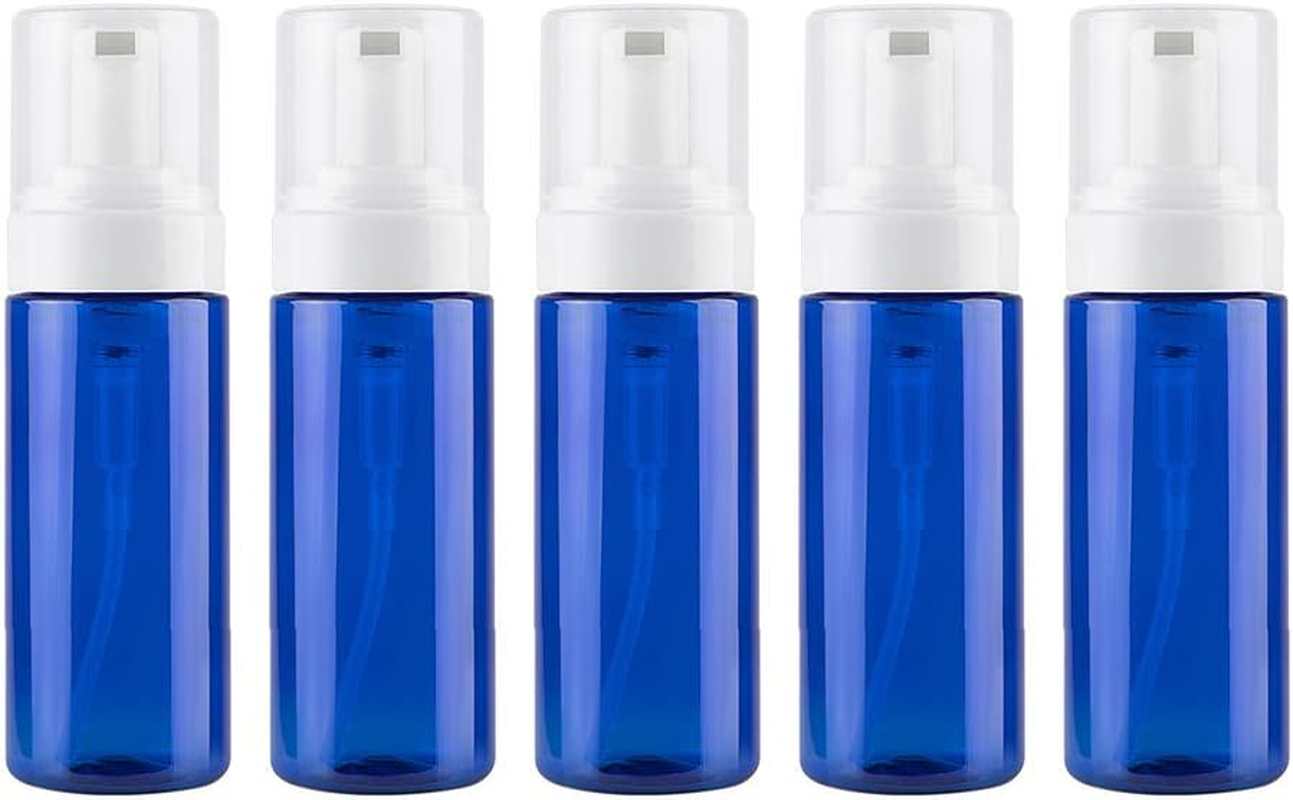 5PCS Foaming Soap Dispensers Pump Bottles Empty Foam Foamer Dispenser Pump Bottles (100Ml,Blue)