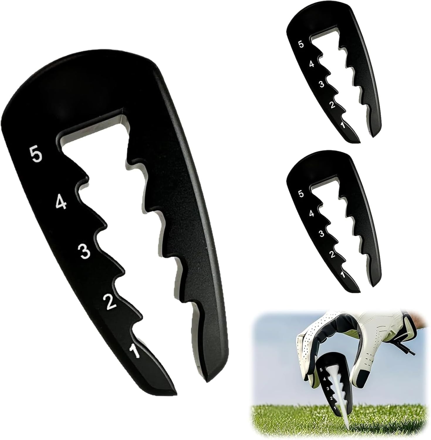 ​​CHGEO Adjustable Golf Tee Height Tool - Precision Tee Setter for Accuracy & Consistency, Lightweight Swing Training Aid | Durable Aluminum Design | Portable for Driving Range