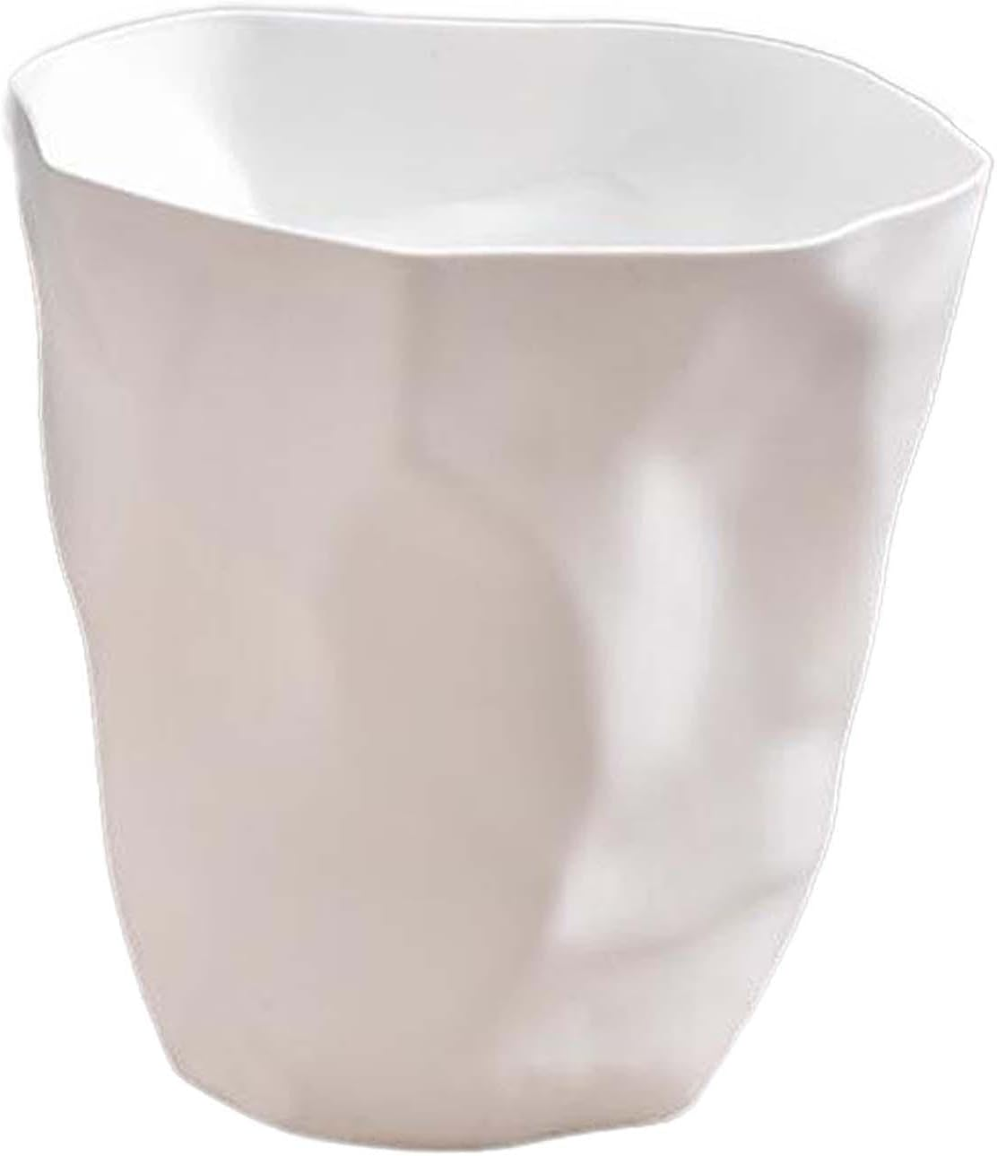 STARTIST Wrinkle Trash Bin, round Waste Bin, Dustbin Bucket Garbage Can, Waste Paper Bin Basket for Washroom Household Living Room, White image number 4