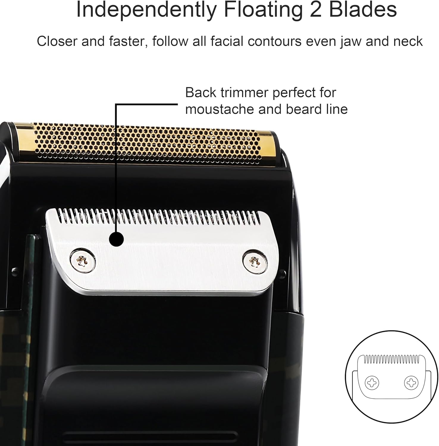 Kemei Cordless Metal Double Electric Shaver Razor for Men Close Electric Shavers, Type-C Rechargeable for Wet/Dry Shaving image number 3