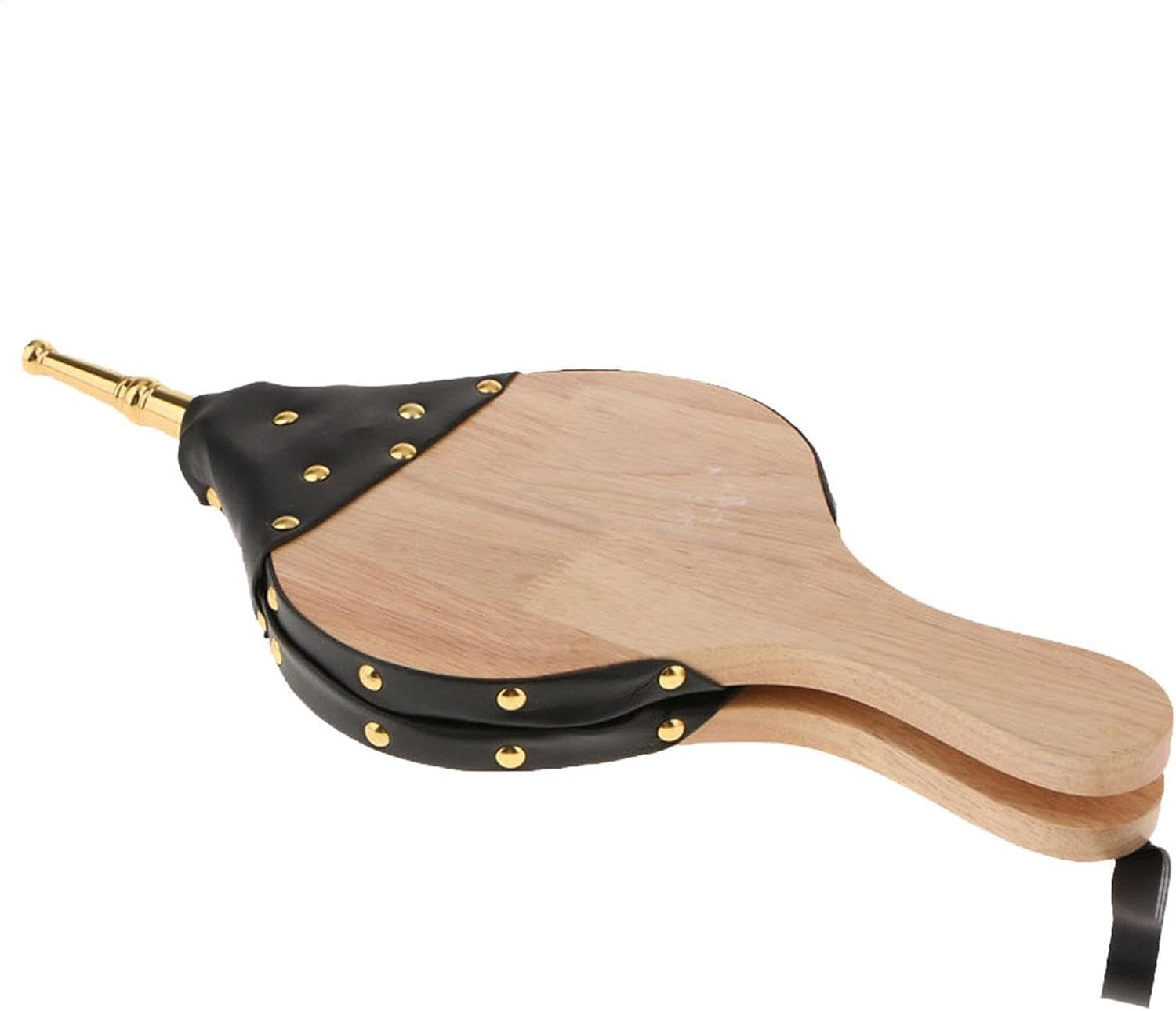 Fire Blower, Air Blowing Nozzle - Sustainable Solid Wood Leather Manual Grill Manual Hinge for Barbecue Barbecue, Made of Metal Chips and Imitation Leather, so It Is Not Only Practical, but Also Has A image number 3