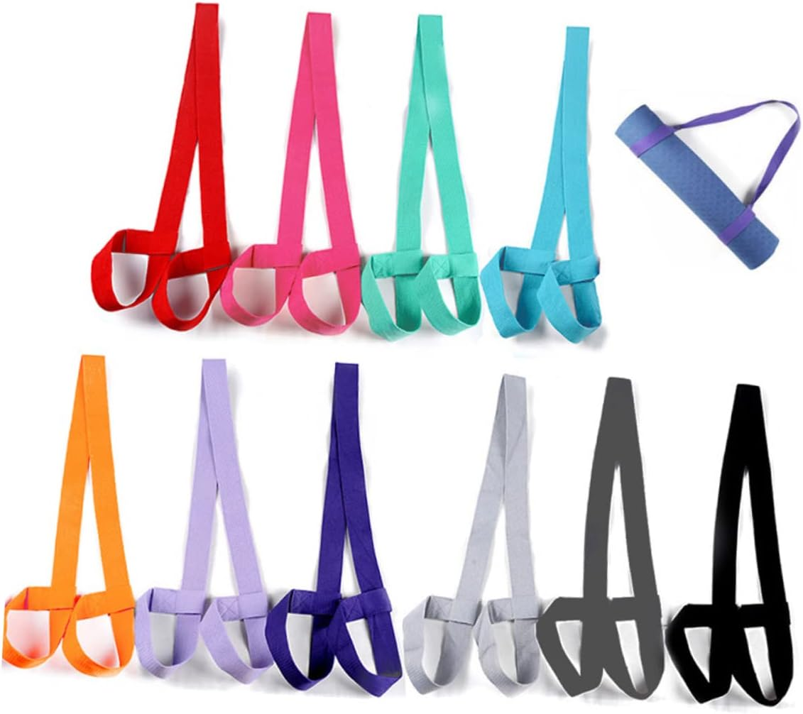 KOMBIUDA Adjustable Yoga Mat Strap - Exercise Carrying Strap for Workout Mats - Yoga Accessories - Black Suspenders for Fitness and Sports