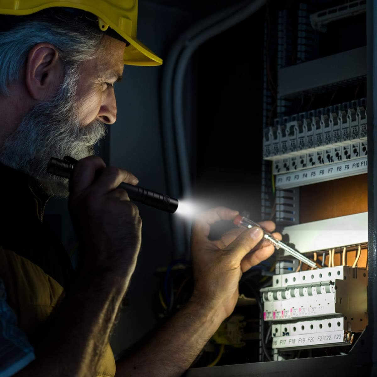 Pocket Pen Torch Light Flashlight C120, Small, Mini, Pen Light with Clip, AAA Battery Powered [Not Included], Perfect Torch for Inspection, Work, Repair, Gift and More, Pack of 2 image number 5