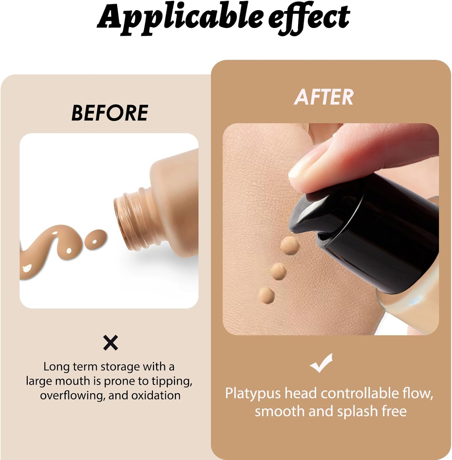 2Pcs Replacement Foundation Pump for MAC and Estee Lauder Double Wear Foundation, Black Replacement Dispenser Pump Make-Up Cosmetic Liquid, with Protective Cap and Pressure Head for Makeup Bottles image number 6