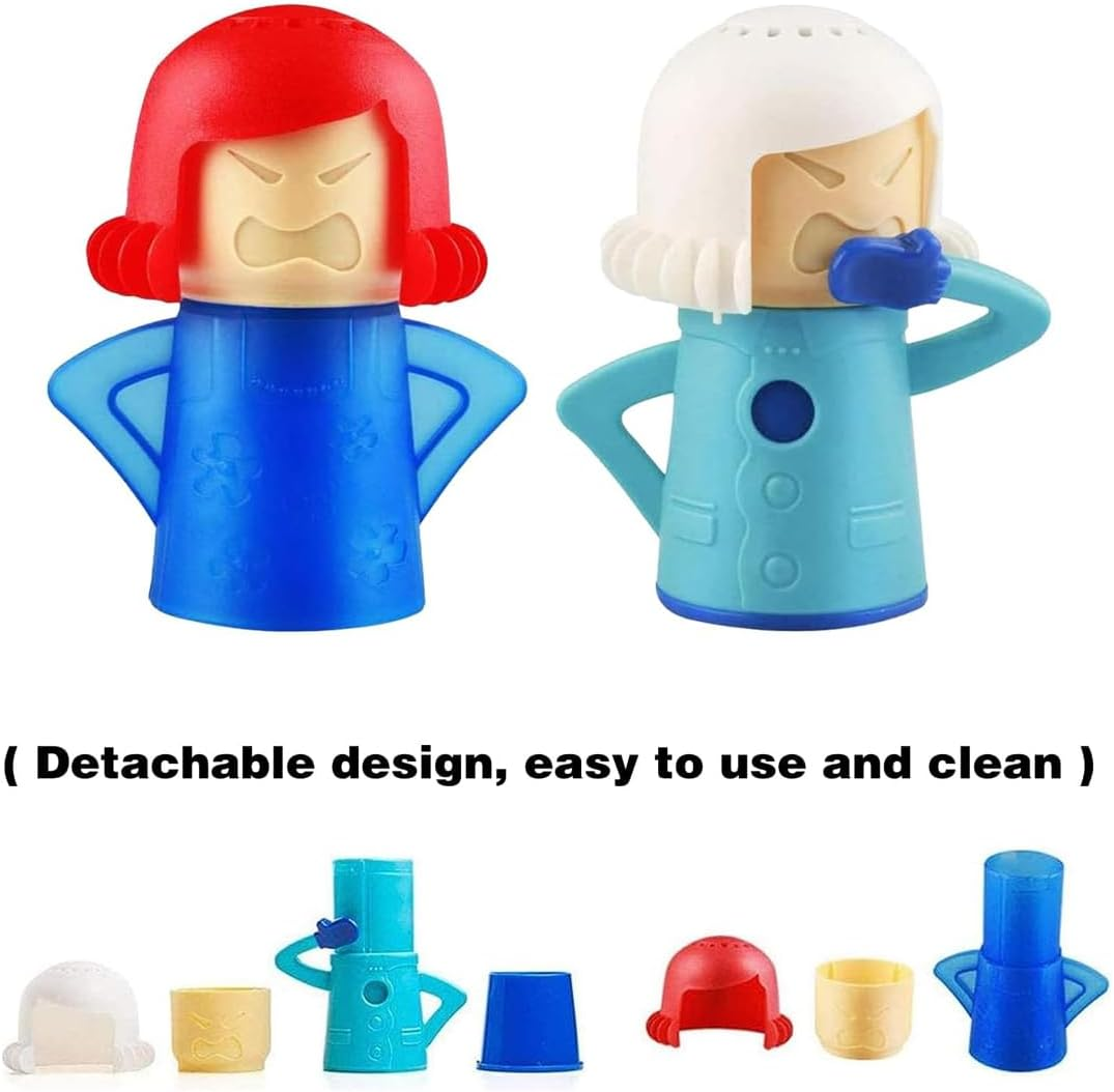 AIMALL 2PCS Angry Mom Microwave Cleaner, Cool Refrigerator Freshener, Creative Kitchen Gadget, Odor Eliminator, Effortless Cleaning Tool, 5.5 Inch Height, Non-Toxic image number 5