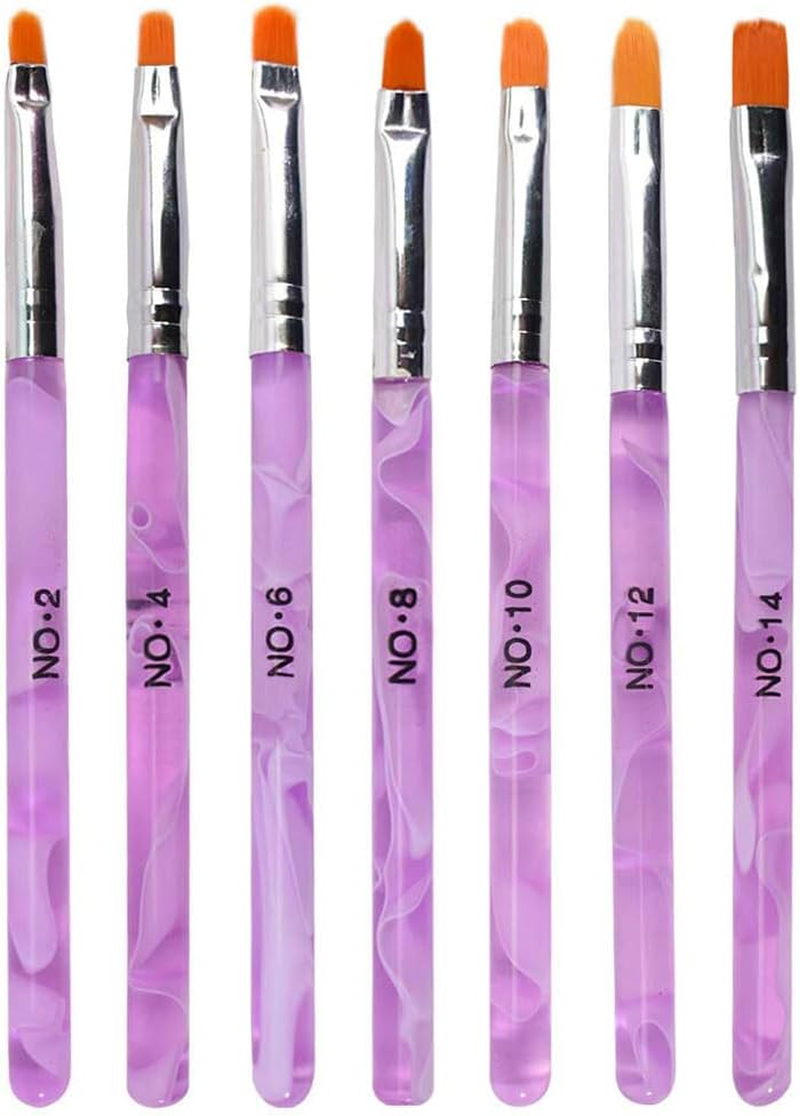 URAQT Brush Set for Nail Art, 3-Piece Acrylic Gel Nail Brush Set, Nail Brush, Acrylic Brush for Nails, Brush for Gel Nails, Brush Nail Design, Nail Art Dotting Nail Art Nail Pen for Painting (White)