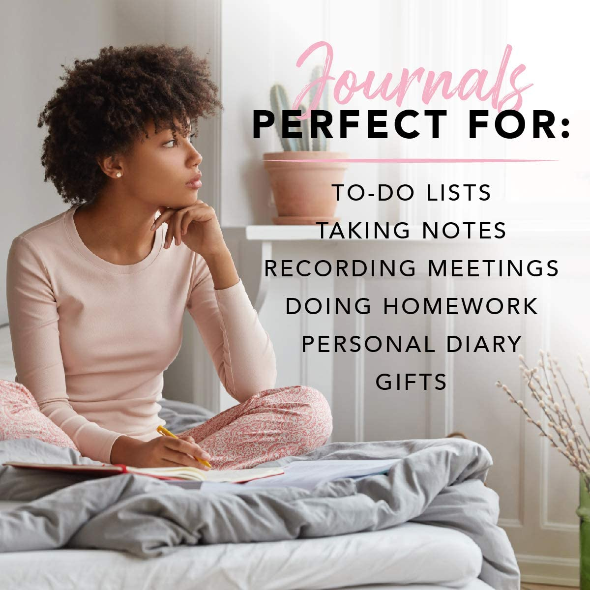 Graphique Hardbound Spiral Journal | Be Here Now Calming Watercolor Design | Premium Paper | Notebook | Diary | Lists | Record Month and Date | Great Gift | 160 Ruled Pages | 6.25&rdquo; X 8.25&rdquo; - Lavender And Lime image number 3