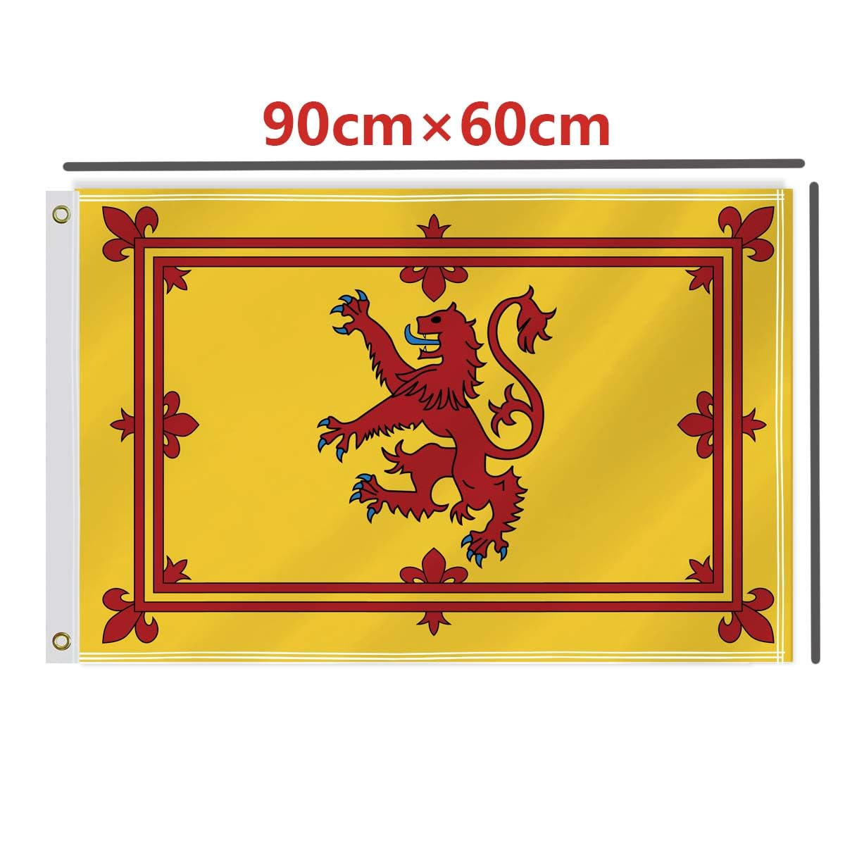 2&times;3 FT Scottish Lion Flag,60&times;90 Medium Size Scottish Rampant National Decor,Double Side Digital Printed 150D Polyester Banner with Canvas Header Brass Grommet image number 1