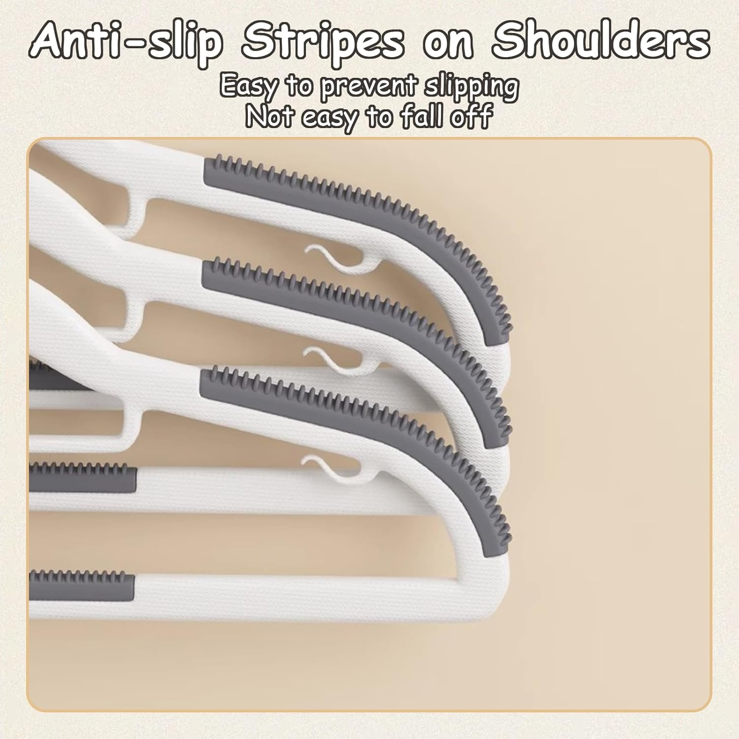 Taoluwin 10Pcs Clothes Hangers, Non-Slip Suit Hanger & Coat Hangers for Adults, 360&deg; Swivel Hooks, Space-Saving Ultra-Thin Design, Durable TPE Rubber (Grey)