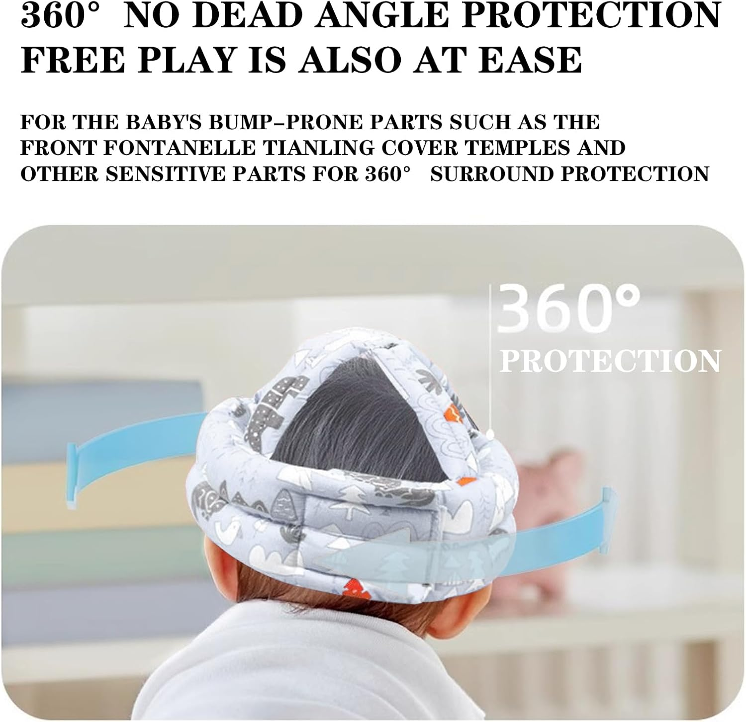 Baby Head Protector Helmet for Crawling and Walking, Infant Safety Headguard for 6-36 Months, Soft Cushion and Secure Design, Baby Head Protection, Safety Helmet image number 4