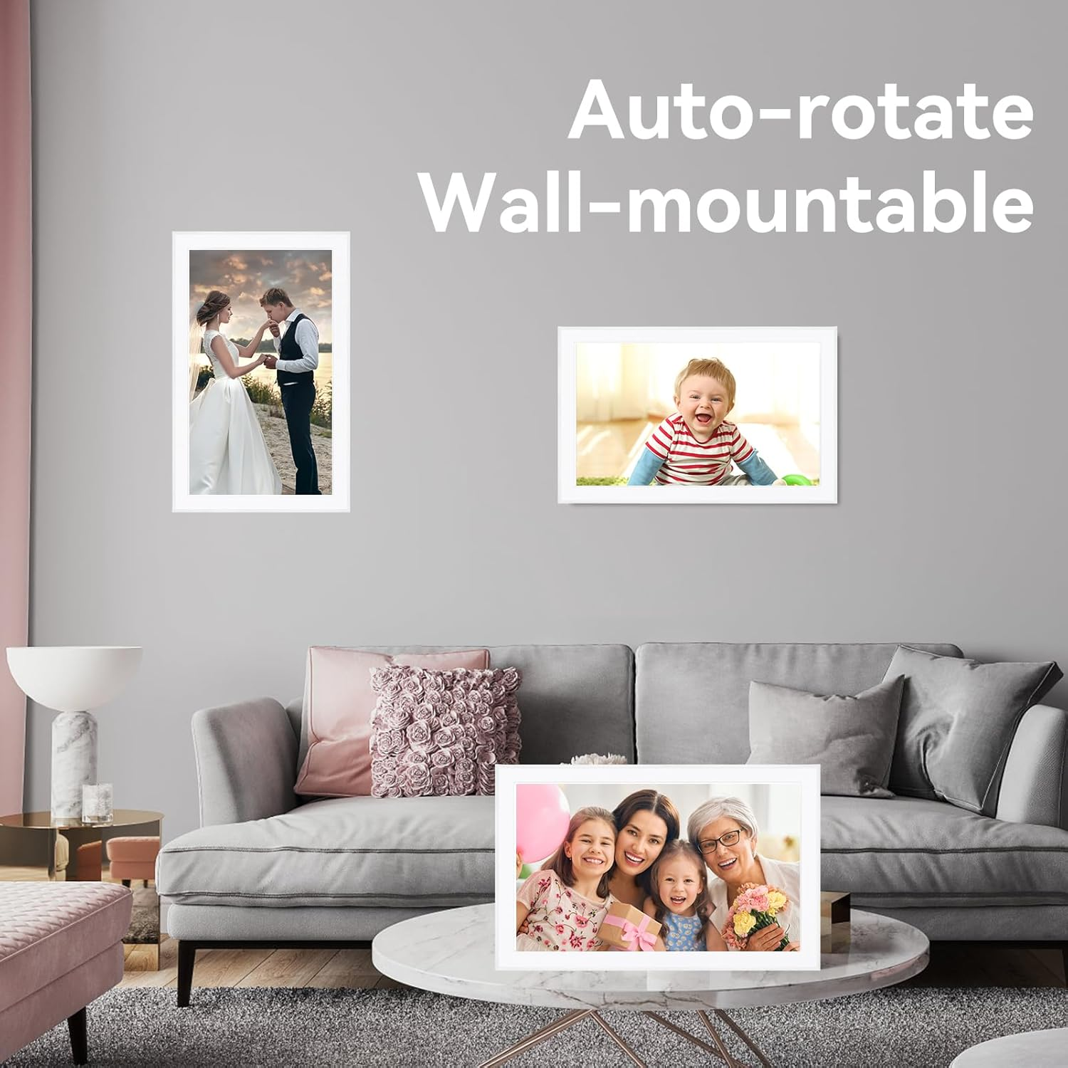 Frameo 15.6 Inch Large Digital Photo Frame 32GB Storage Space 1920X1080P FHD IPS Touch Screen Zoyue Smart Wifi Digital Picture Frame Easy Setup Share Your Photos and Videos via Free App Ideal Gifts image number 6