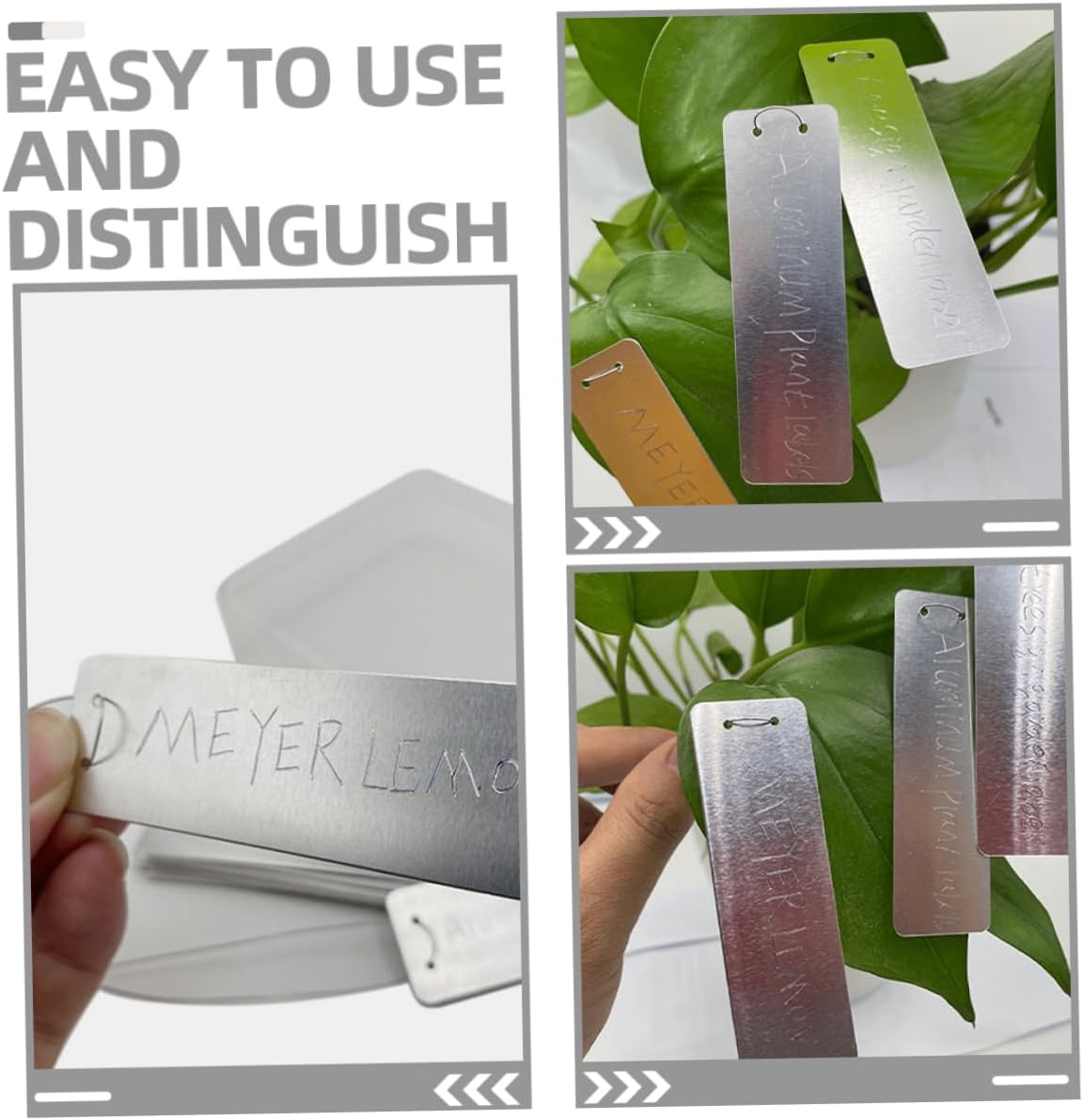 SUPVOX 40Pcs Aluminum Garden Plant Labels Metal Tree Tags Outdoor Herb Labels DIY Plant Markers image number 4