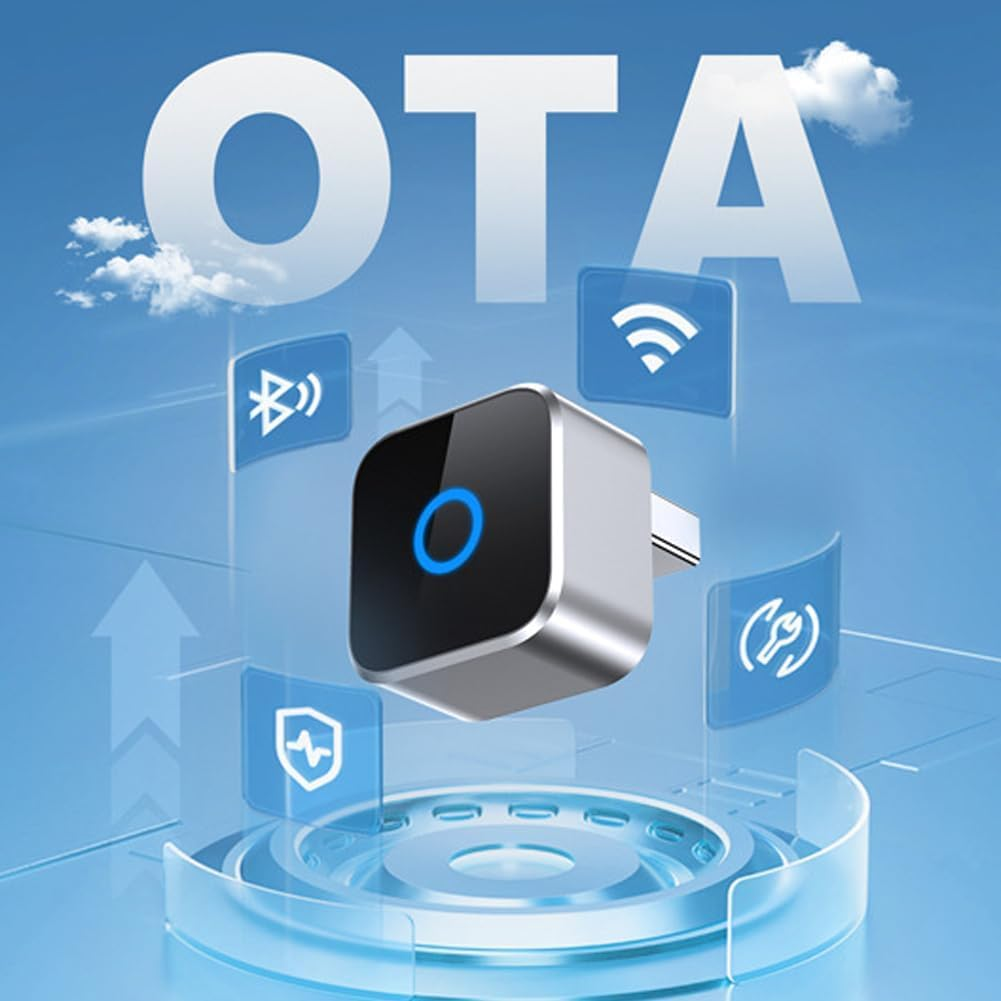 Ottocast Mini Cube 3.0 Wireless Carplay/Android Auto Adapter,Mini Cube 3.0 Wireless Carplay/Ios 10 Android 11 and Aboves,Mini USB Design, Fast Connection, No Delay, Usb/Type C (1PCS) image number 1