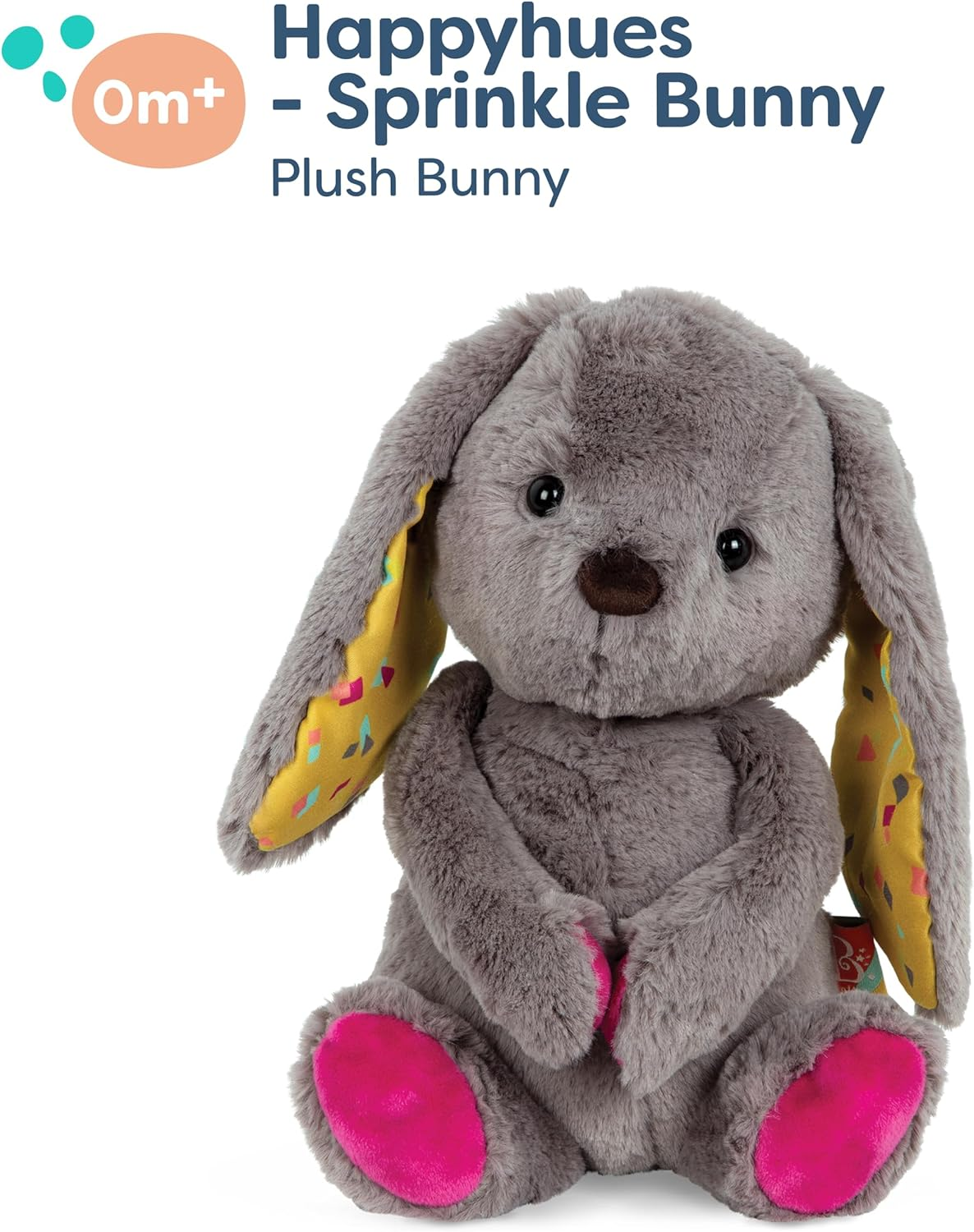 B. Toys &ndash; 12-Inch Plush Bunny Soft & Cuddly Plush Rabbit Toy Washable &ndash; Happy Hues &ndash; Grey Bunny &ndash; 0 Months+