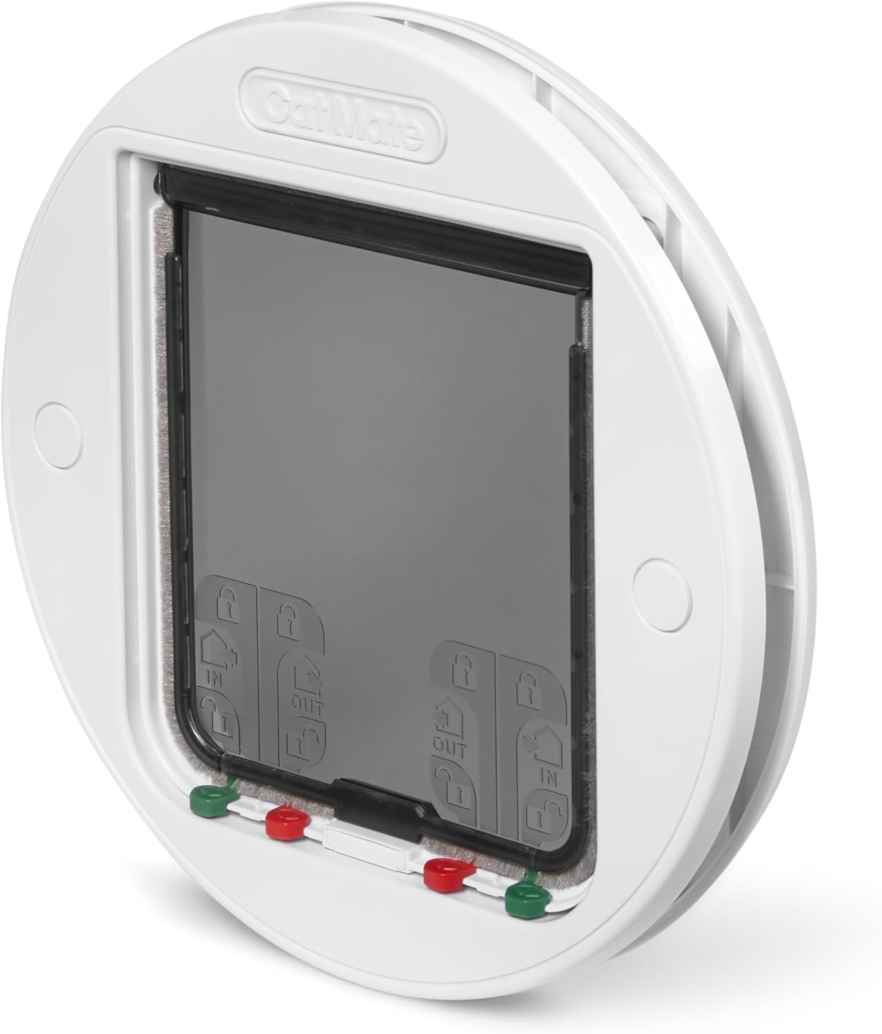 Cat Mate 357W 4 Way Locking Glass Fitting Cat Flap, White, Large image number 1