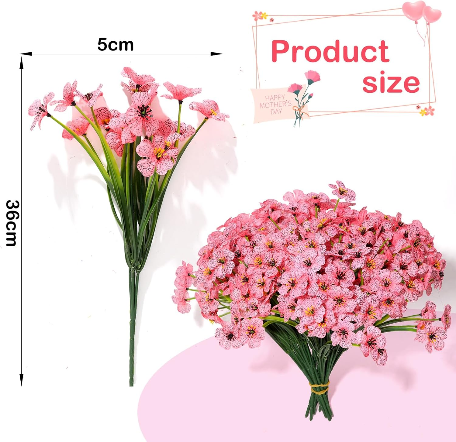 Kyeeadiy Artificial Flowers in Potted 18 Stems Indoor Decoration, Artificial Violets Maintenance Free for Home, Office, Wedding (Pastel Colors) image number 3