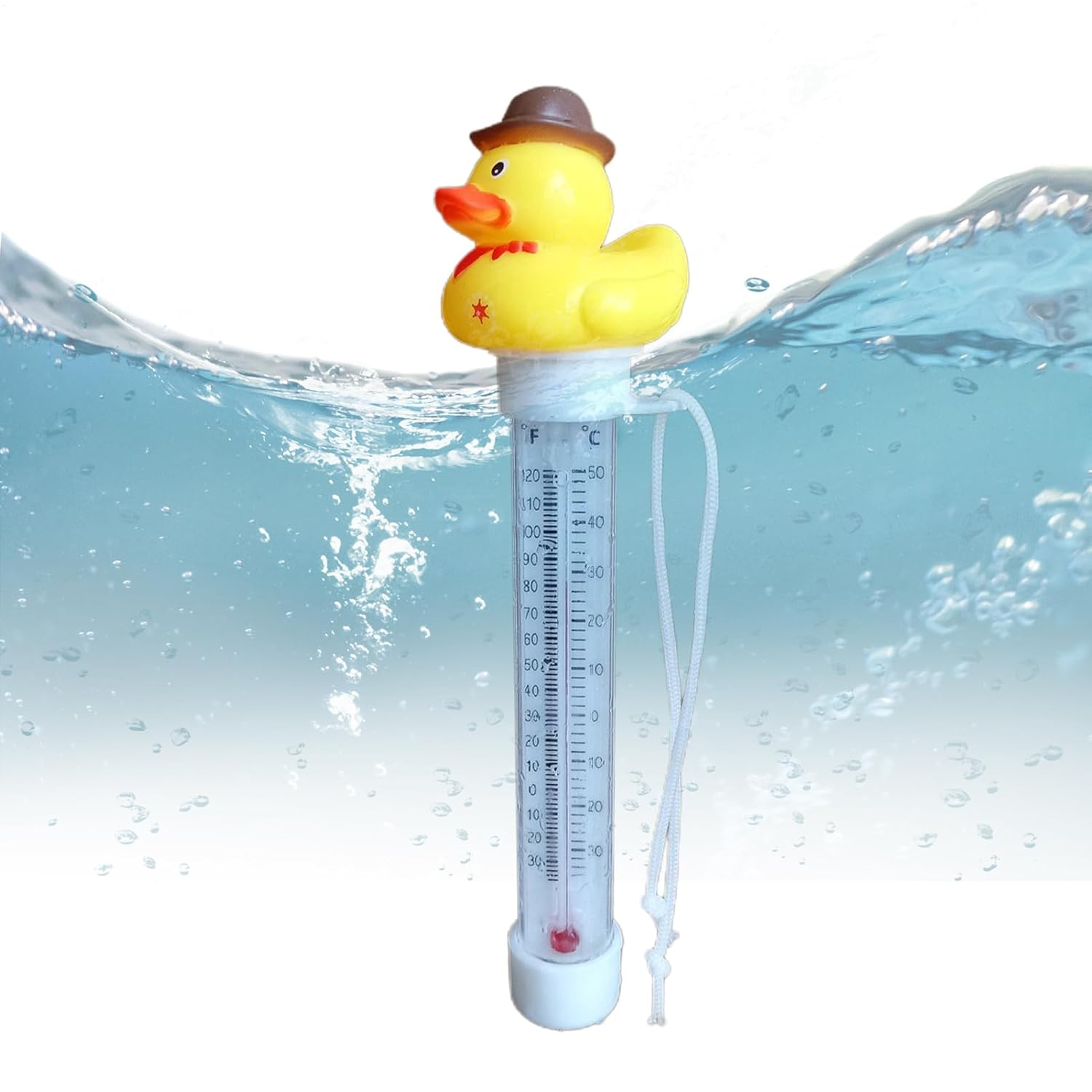 Pool Thermometer Floating Duck | Easy Read Shatterproof Floating Yellow Duck Thermometer for Swimming Pool, Cartoon Style, for Outdoor, Indoor Swimming Pools, Bath Water, Spas, 20Cm image number 6