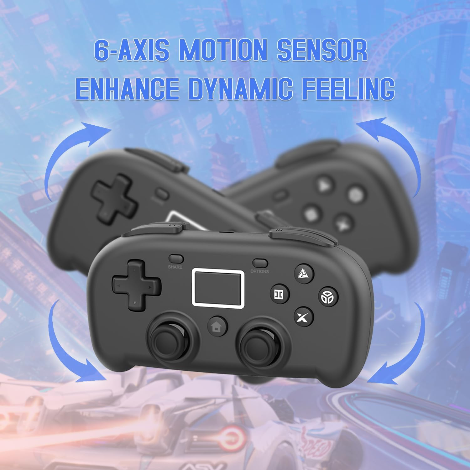 DYONDER Wireless Controller for Ps4,Mini Style PS4 Gamepad Compatible with Ps4/Pro/Slim,Pc Game Remote for Window10/8/7,Gaming Controller with Dual Vibration/6-Axis Sensor/Audio Function(Black) image number 5