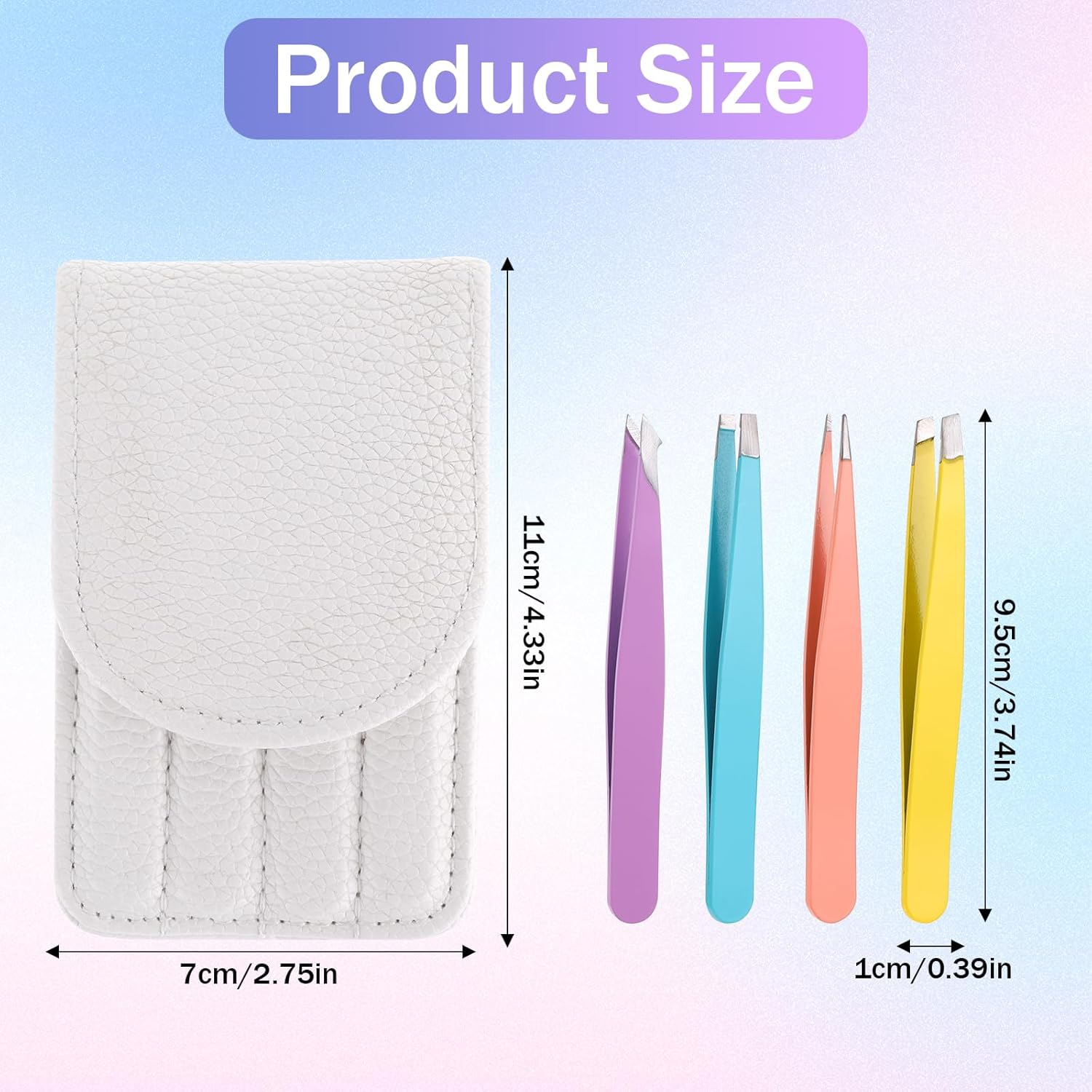 Qianyu Mini Portable Eyebrow Tweezers Set Professional Stainless Steel Outdoor Travel Tweezers Slant Tip and Pointed Precision Eyebrows Tweezers Very Precision for Facial Hair Removal image number 6