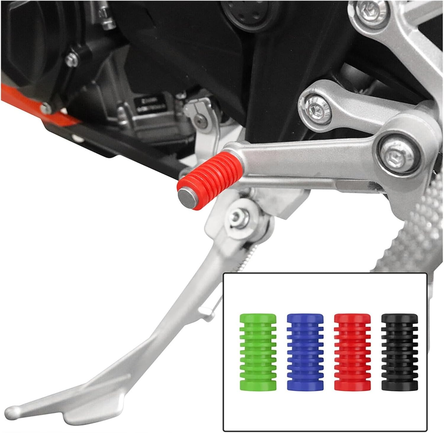 New Motorcycle Gear Shift Shifter Lever Foot Pad Pedal Rubber Cover Universal Moto Pedal Kick Start Foot Pegs Pad Accessories (Color : Black) - Black image number 5