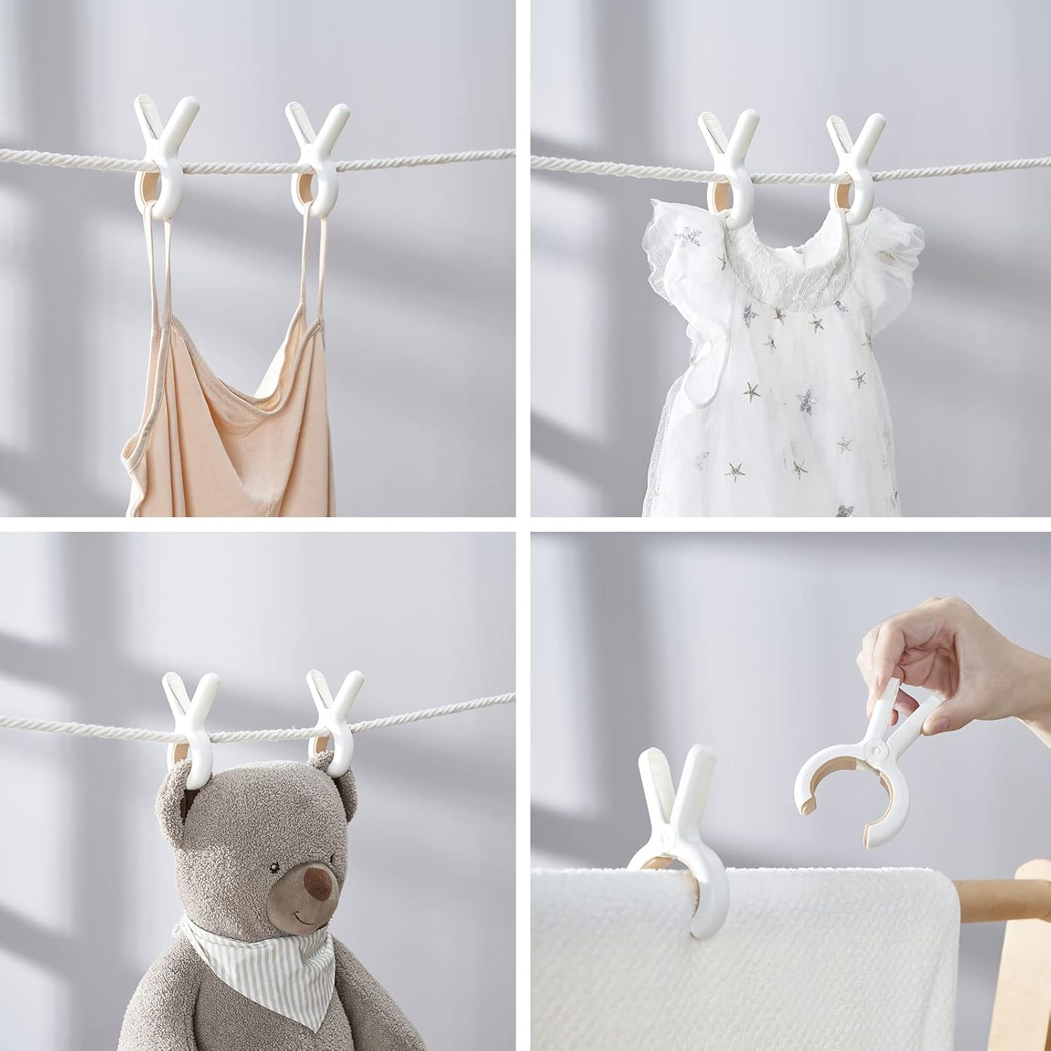 12 Pack Plastic Clothes Pins with Strong Anti-Rust Springs,Heavy Duty Beach Towel Clips,Laundry Clothespins to Keep Your Towel, Clothes, Blankets to Dry on Clothesline and Hanging Rack image number 1