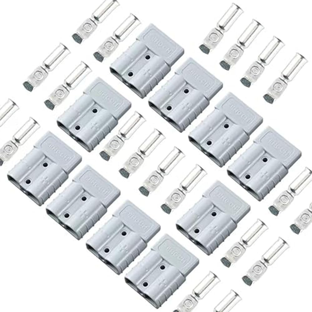 10 Pcs Anderson Style Plug Connectors 50 AMP 6AWG 12-24V DC Power Contacts Plugs with Solid Copper Terminals (10) image number 6