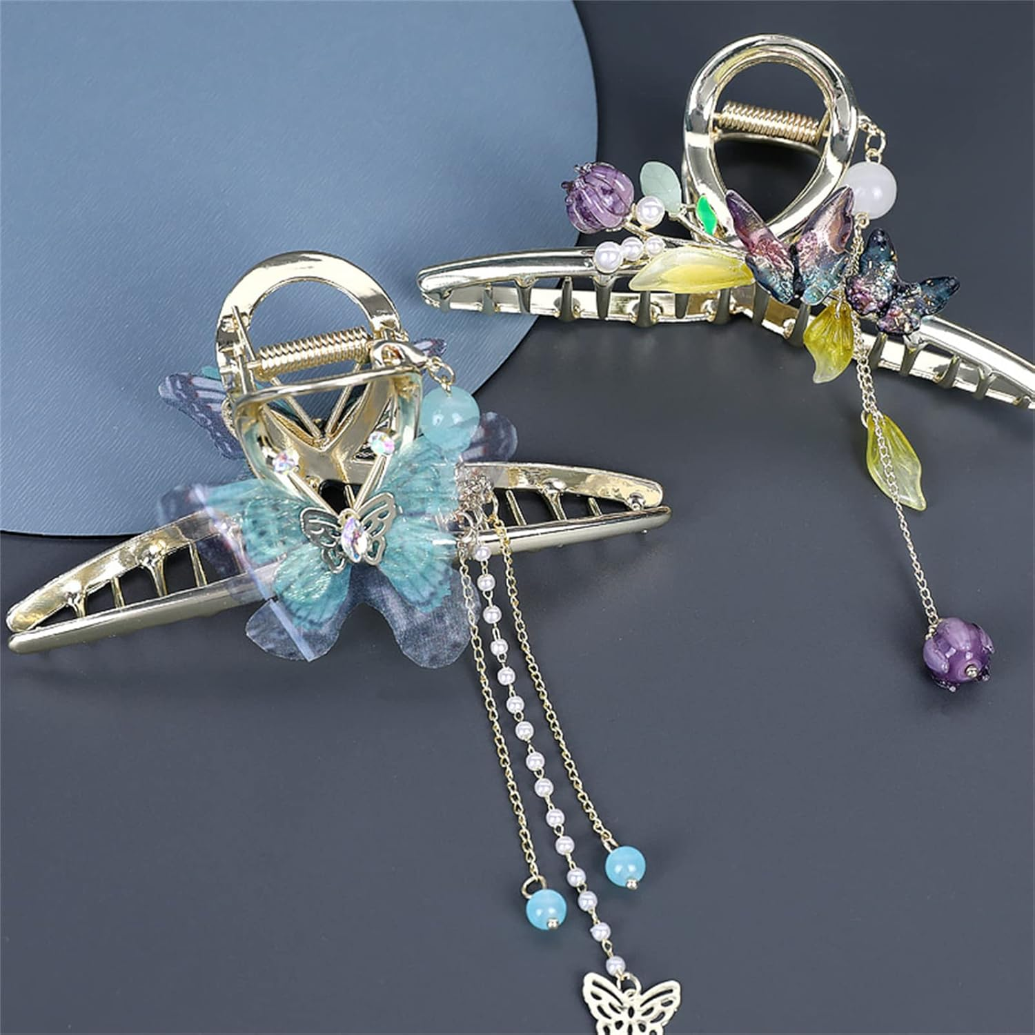 2022 Woman Hair Clips, Girls Women Hair Accessories, Tassel Hair Barrettes, Butterfly Dragonfly Pearl Hairpins,Butterfly image number 3