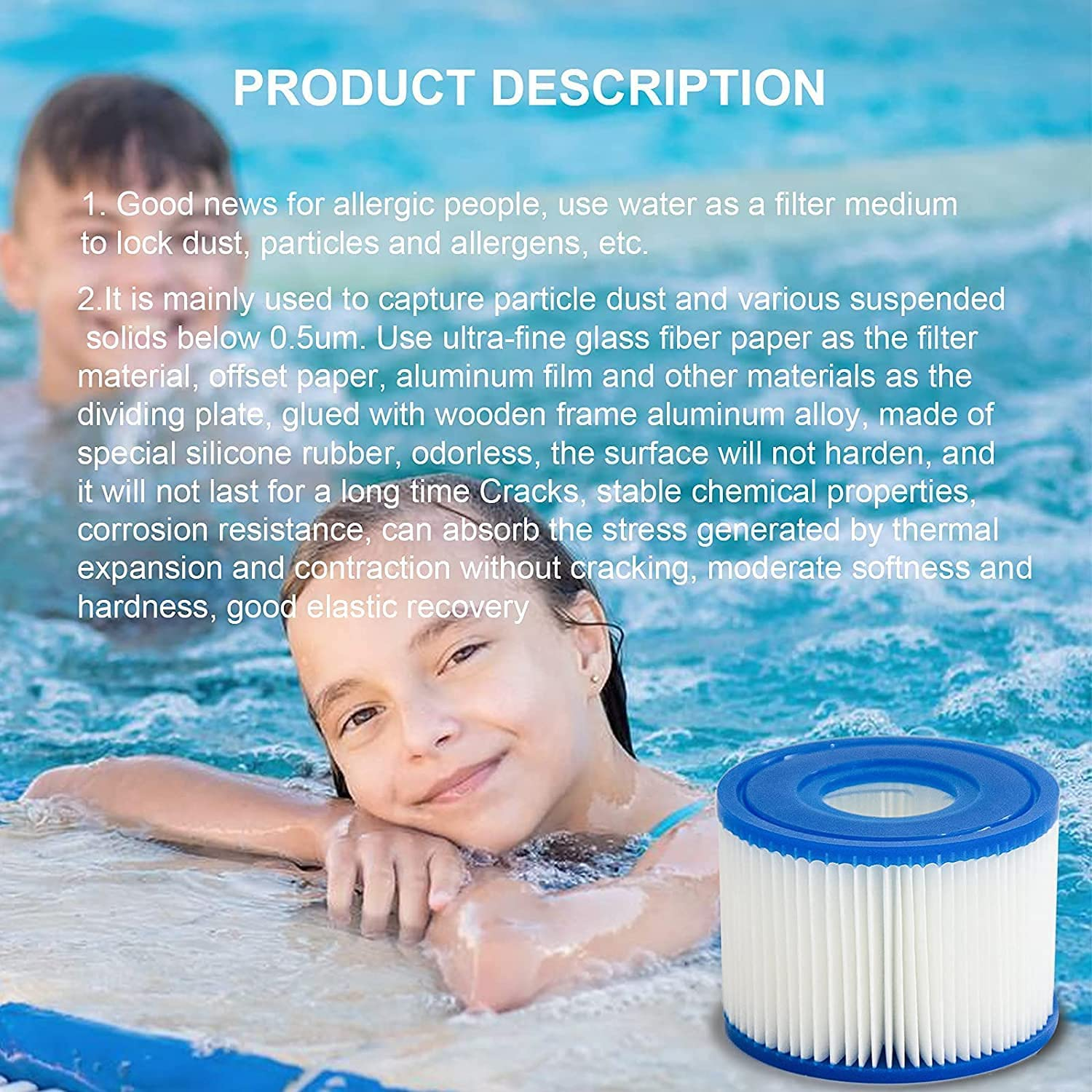 6 Pack Hot Tub Filter Cartridge Size VI for Bestway, Lay-Z-Spa, Coleman Saluspa 90352E 58323 Swimming Pool image number 5