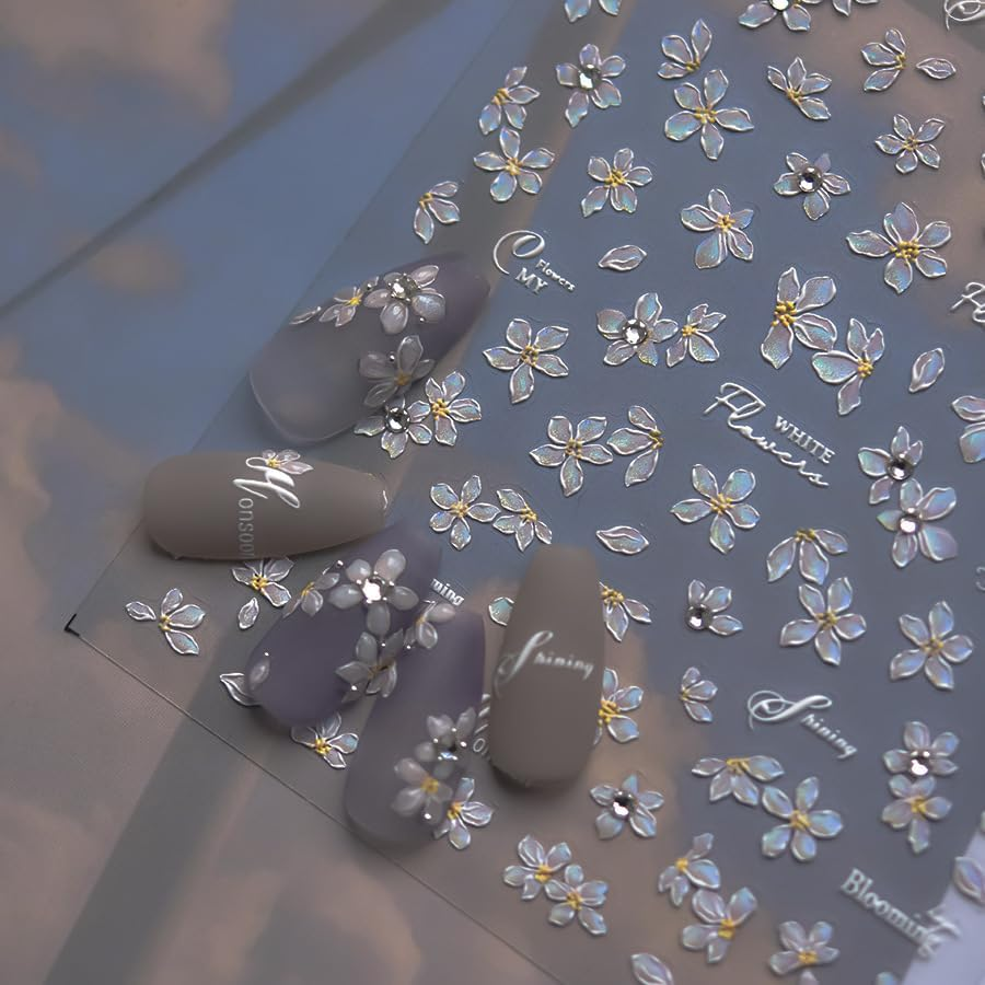 Butterfly Nail Art Stickers,5D Embossed Adhesive Decals Nail Art Supplies,Manicure Accessories for Women Girls DIY Nail Art Decorations Supplies (Butterfly)