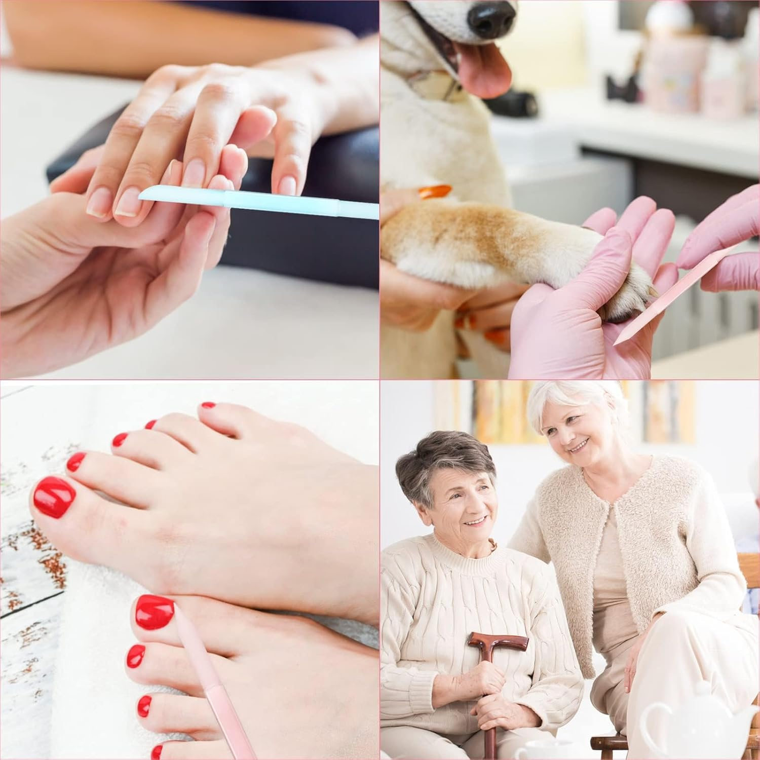 Glass Cuticle Pusher Cuticle Remover Tool Double Sided Cuticle Trimmer Manicure Stick Professional Precision Filing Abrasive Surface Nail Salons Set for Women Girls Homes 2 Pieces