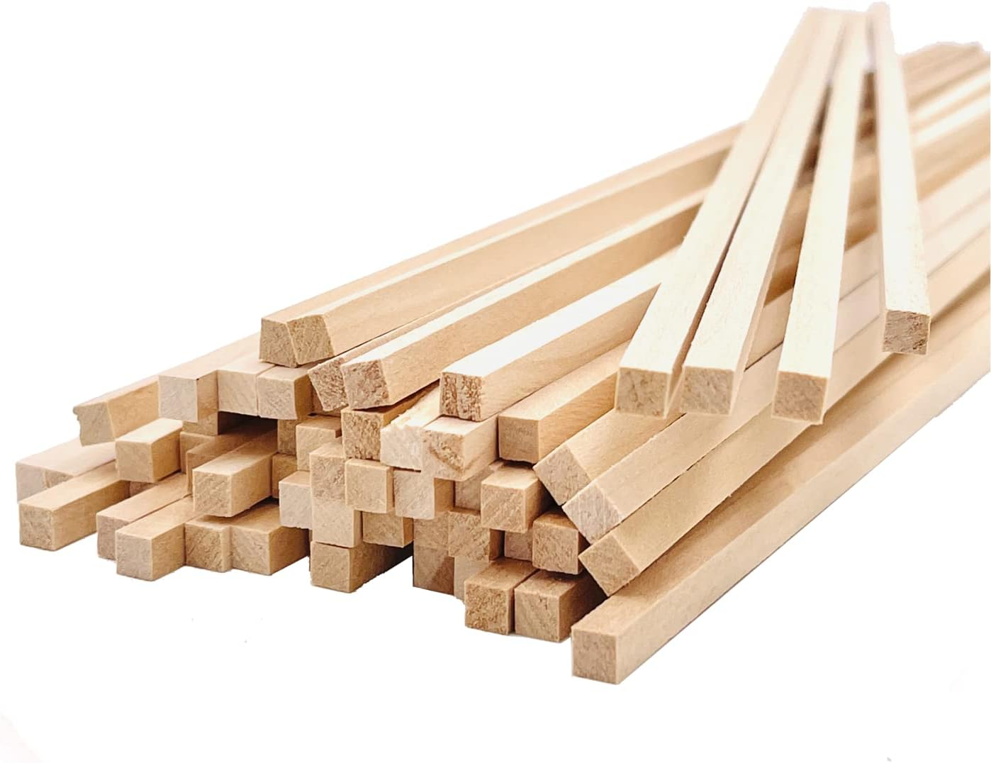 William Craft Balsa Wood Craft Sticks 100 Pcs 1/5 X 1/5 X 12 Inch Unfinished Wood Strips Square DIY Craft Projects Supplies image number 1