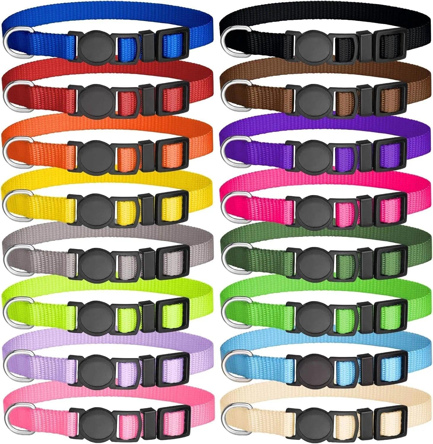 16 PCS Adjustable Nylon Puppy Collars, Breakaway Safety ID Whelping Collars for Small Dogs and Puppies in 16 Colors &ndash; CRFY image number 5