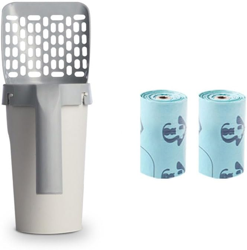 Tootoo Cat Litter Scoop Integrated Detachable Shovel Holder Poop Pet Sifter Cleaning (1X Cat Litter Shovel+2 Roll Bags) image number 5