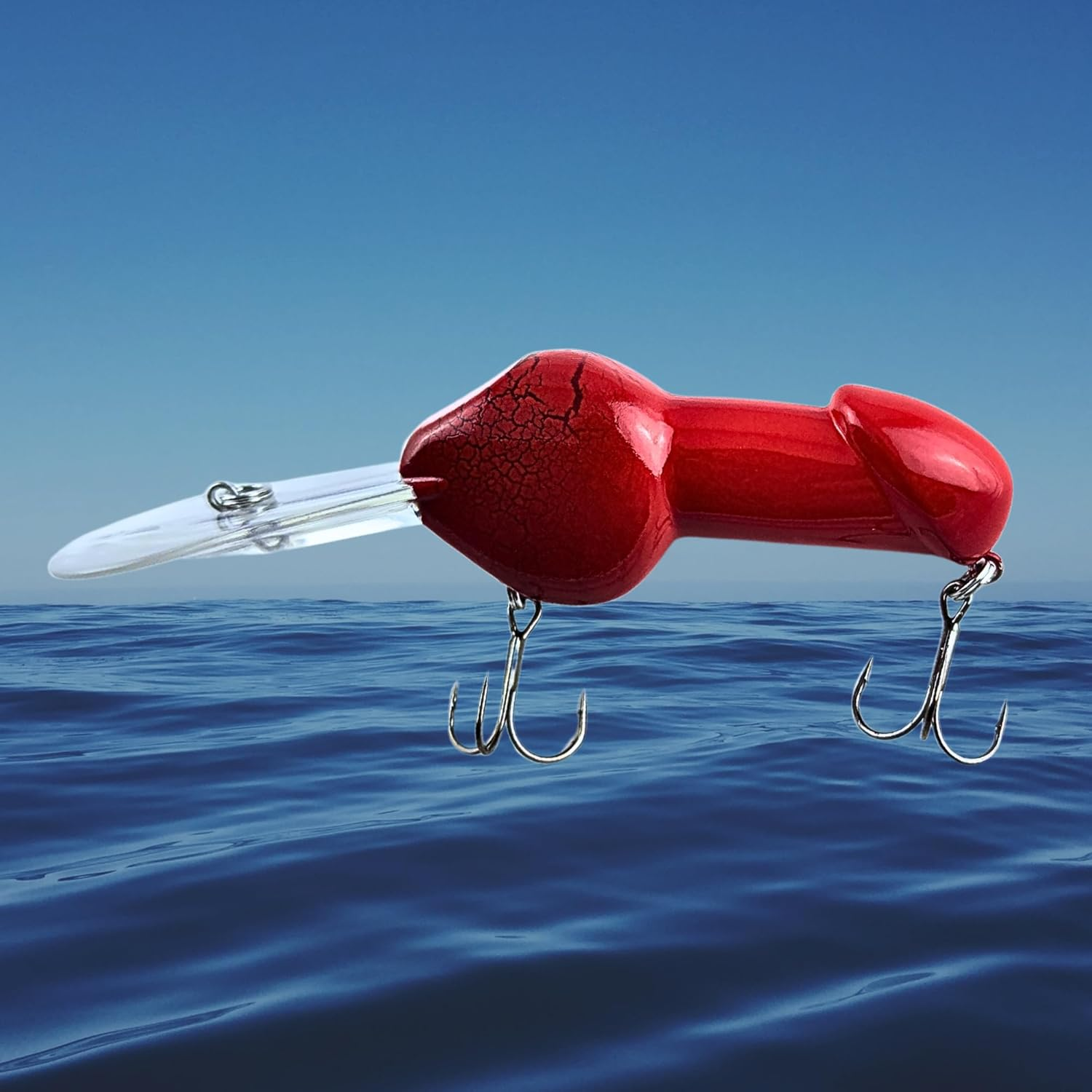 Whistytwig'S Novelty Deep Diving Crankbait - the Ultimate Fishing Lure for Freshwater and Saltwater - Perfect for Bass Fishing - Out for a Laugh but Also Catches Fish - Red image number 5