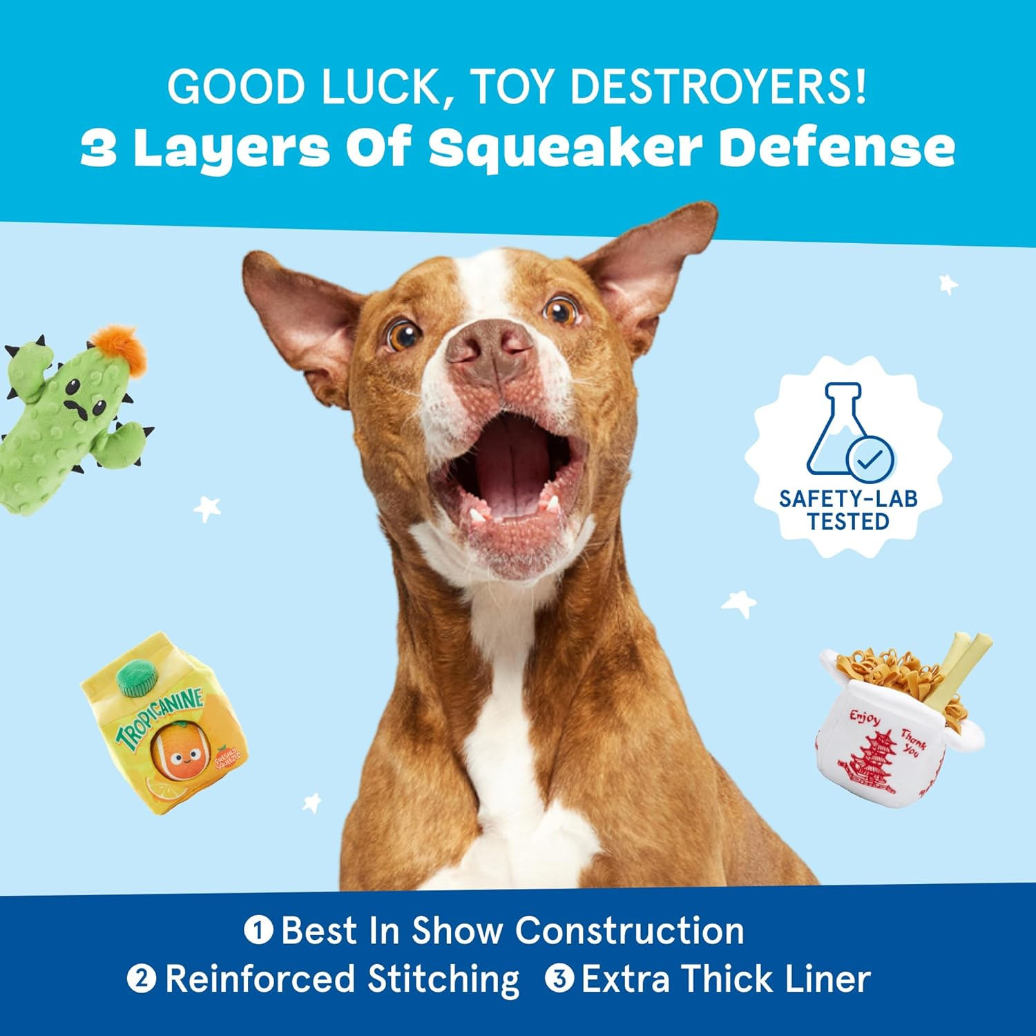 Barkbox Monsieur Acorn for Medium to Large Dogs, Plush, Bonus Free Toy within a Toy image number 1