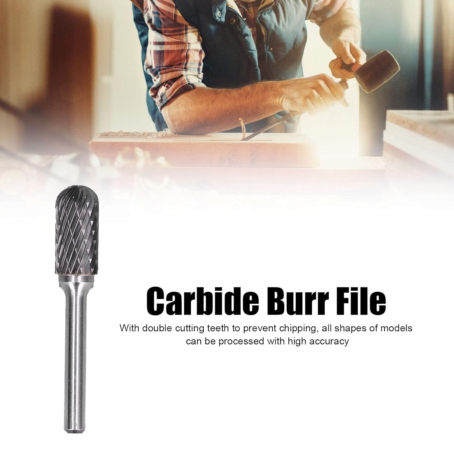 Carbide Burr High Hardness Tungsten Steel Grinding Head for Metal Products - Portable and Easy to Use (Double Slot) image number 1