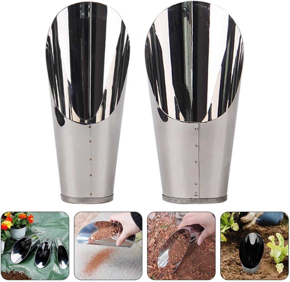 Outanaya 2Pcs Soil Aerator Tool Portable Garden Shovel Cup Small Bonsai Planting Scoop for Gardening Supplies image number 5