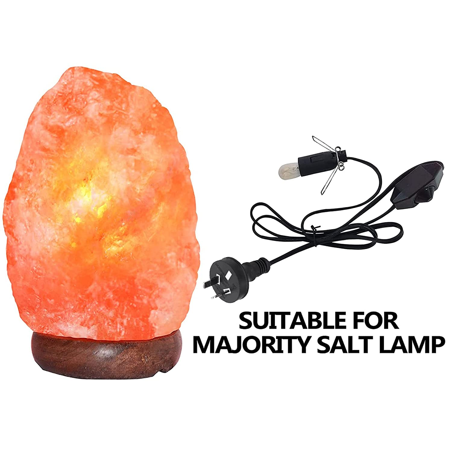 Salt Lamp Cord with 2 Free E14 Bulbs, Salt Lamp Power Cord Original Replacement with Dimmer Switch and Metal Clip, for All Himalayan Crystal Salt Rock Lamp - 1.8M Cable 240V SAA Standard image number 3