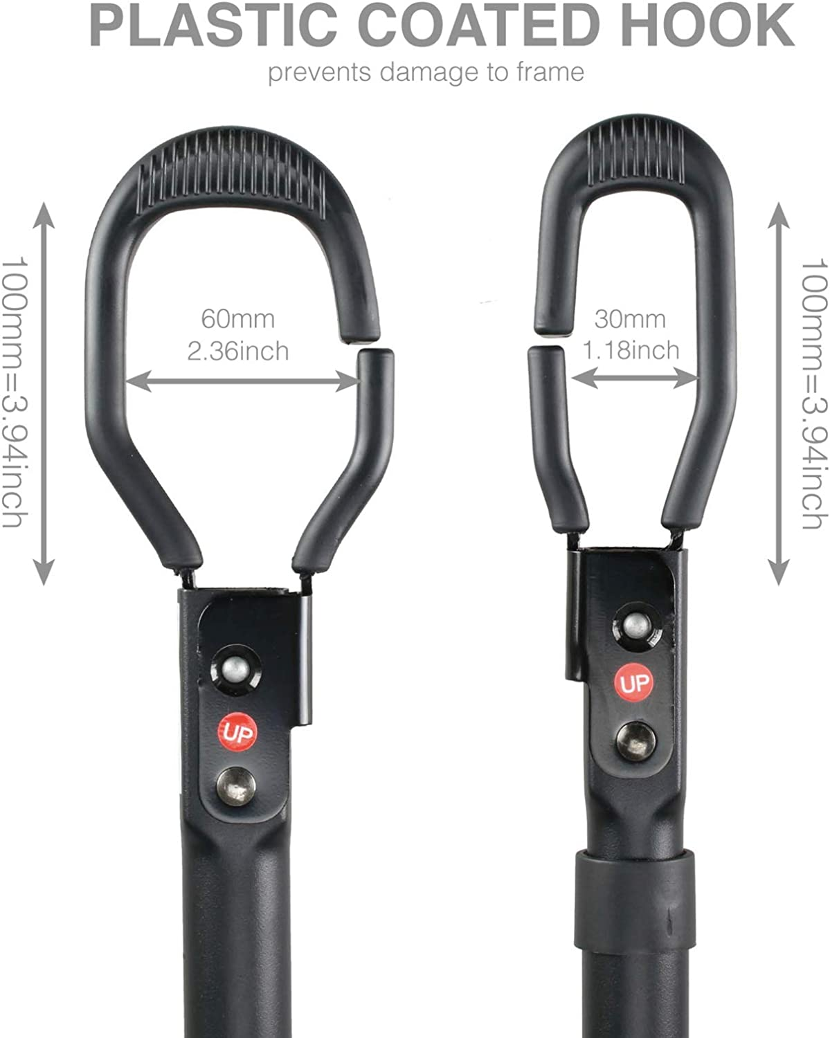 Bike Bicycle Top Tube Cross-Bar Frame Adjustable Adapter for Bike Car Rack or Home Storage Stand - Great for Y-Frame Kids Ladies Dual Suspension Cruiser Small Mountain Road Bikes Capacity 18Kg image number 2