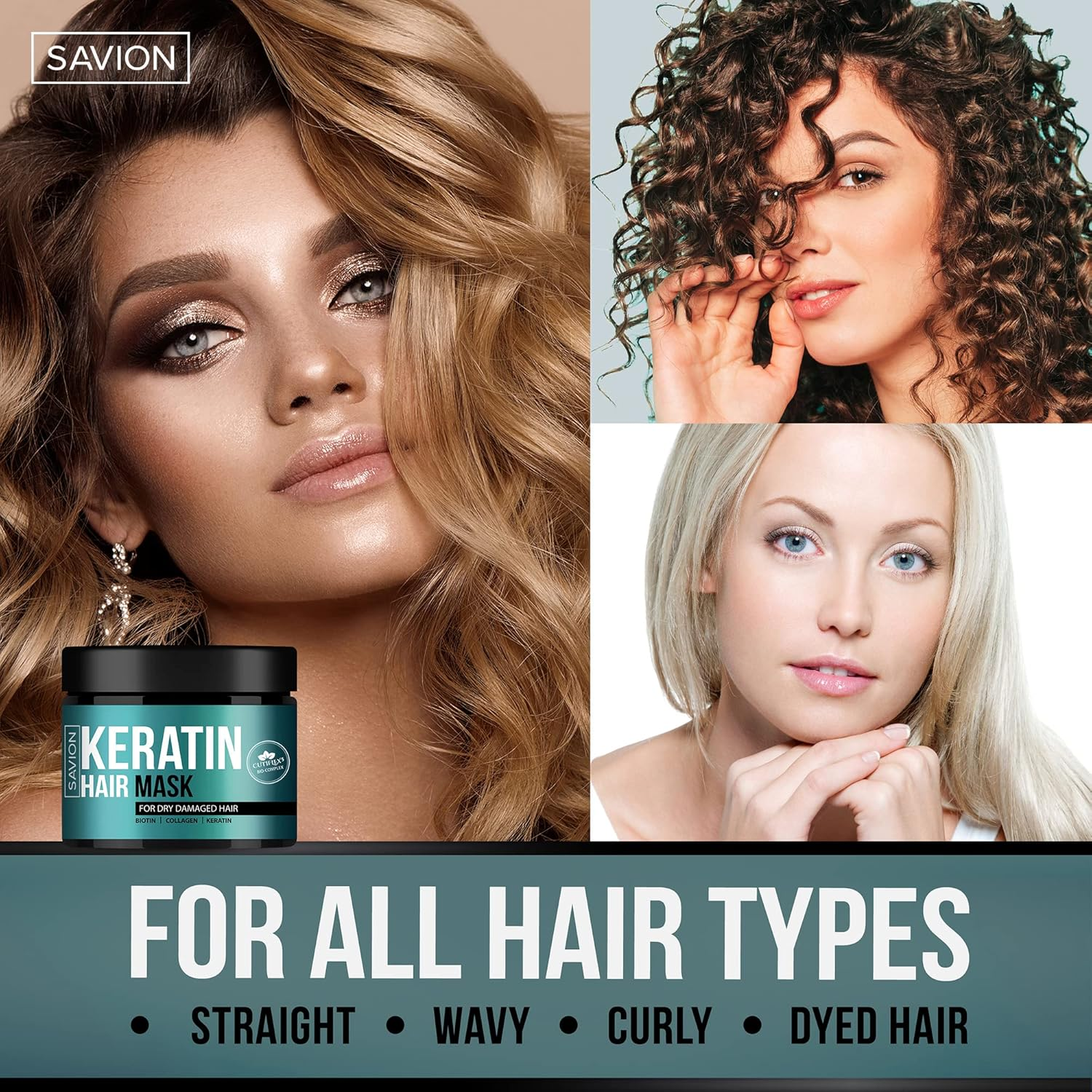 Savion Keratin Complex Hair Treatment Mask for Deep Repair Damaged Hair Root and Dry Damaged Hair image number 3