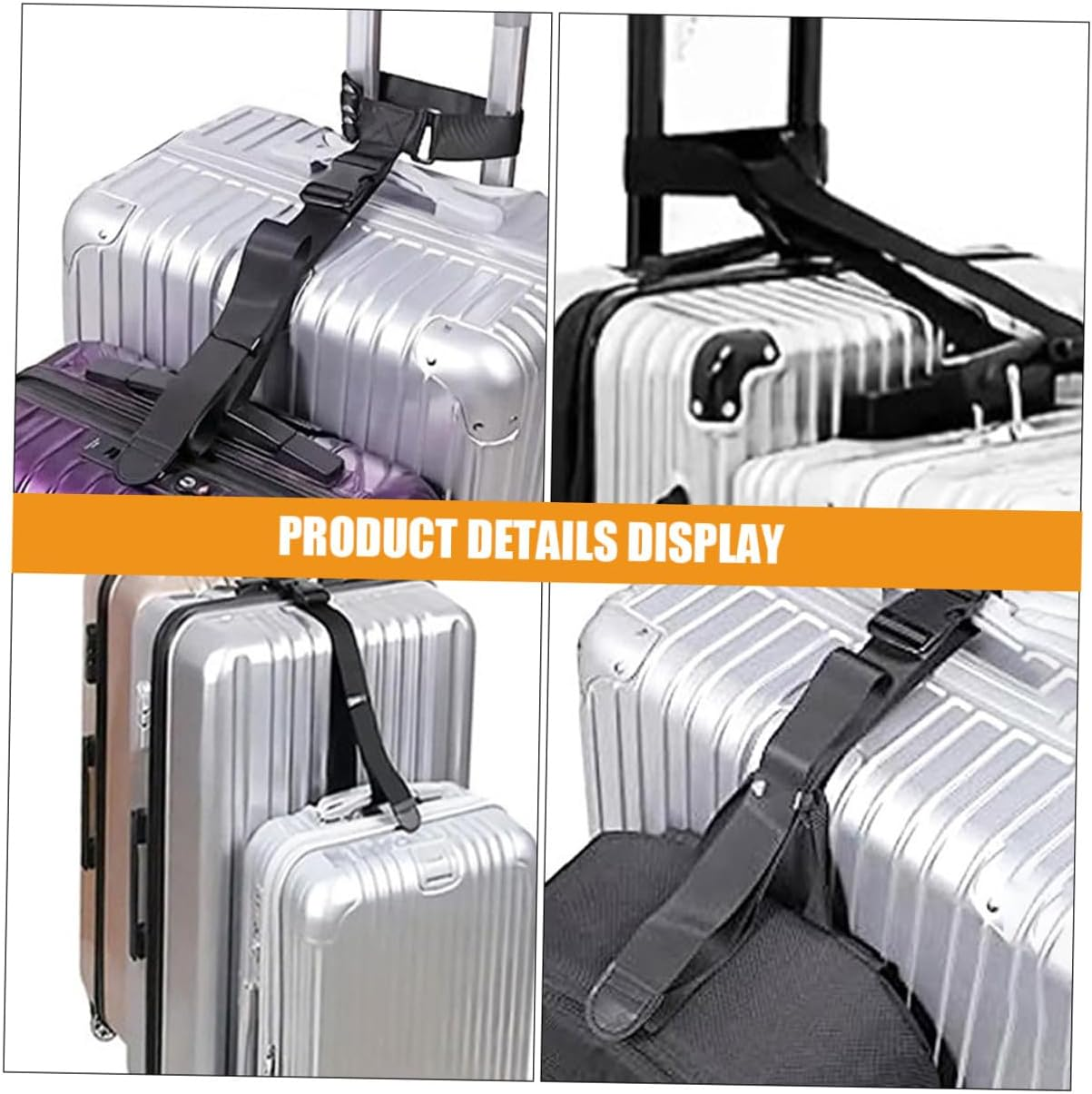 CALLARON Adjustable Heavy Duty Luggage Connector Straps for Travel Suitcases Space-Saving Cross Belt with Secure Clip Fixing Straps for Extra Bag Attachment and Easy Identification image number 3